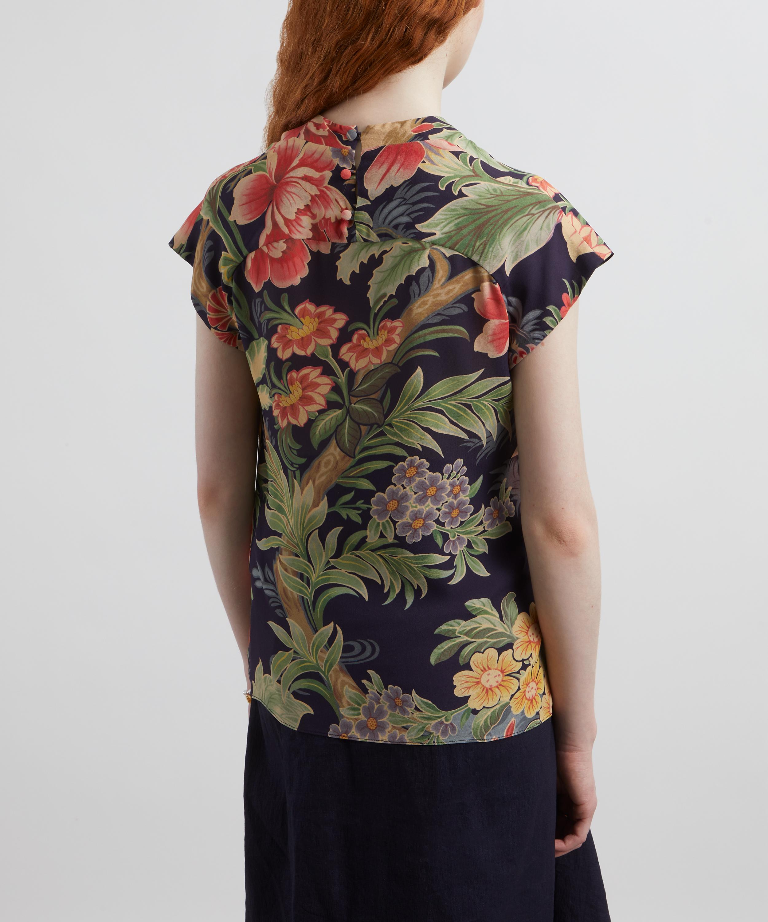 Etro - Crepe de Chine Decorative Floral Top image number 3