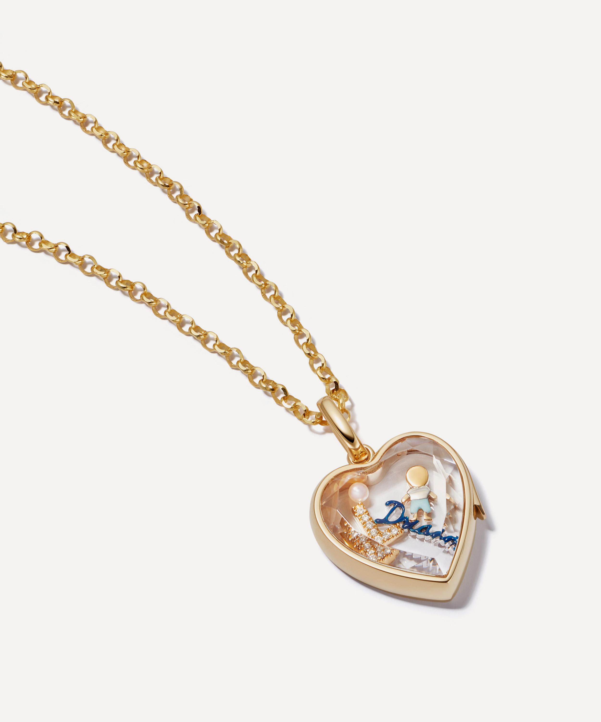 Loquet London - 14ct Gold Classic Medium Heart Locket Necklace image number 2
