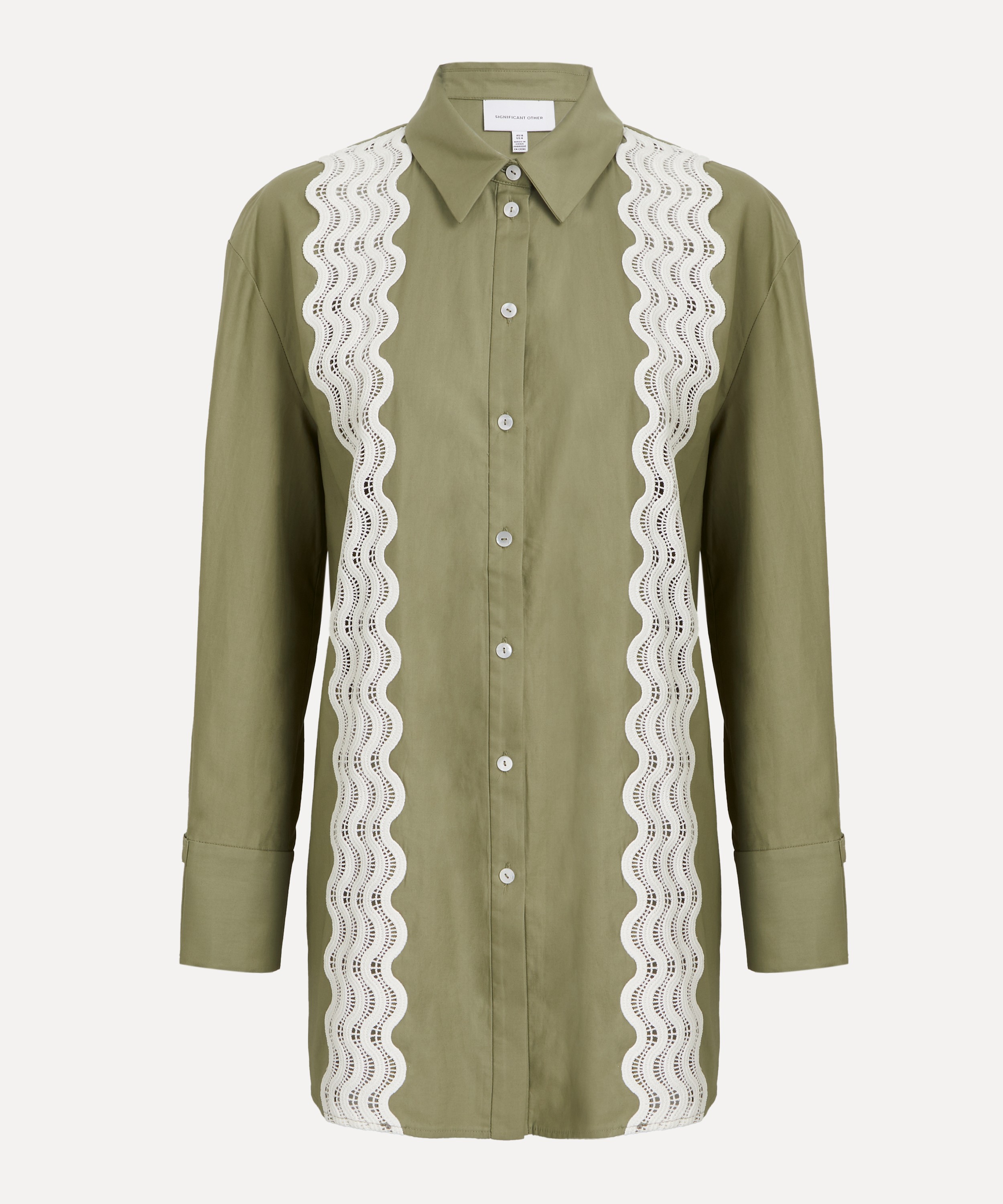 Significant Other - Eleni Khaki Cotton Shirt image number 0