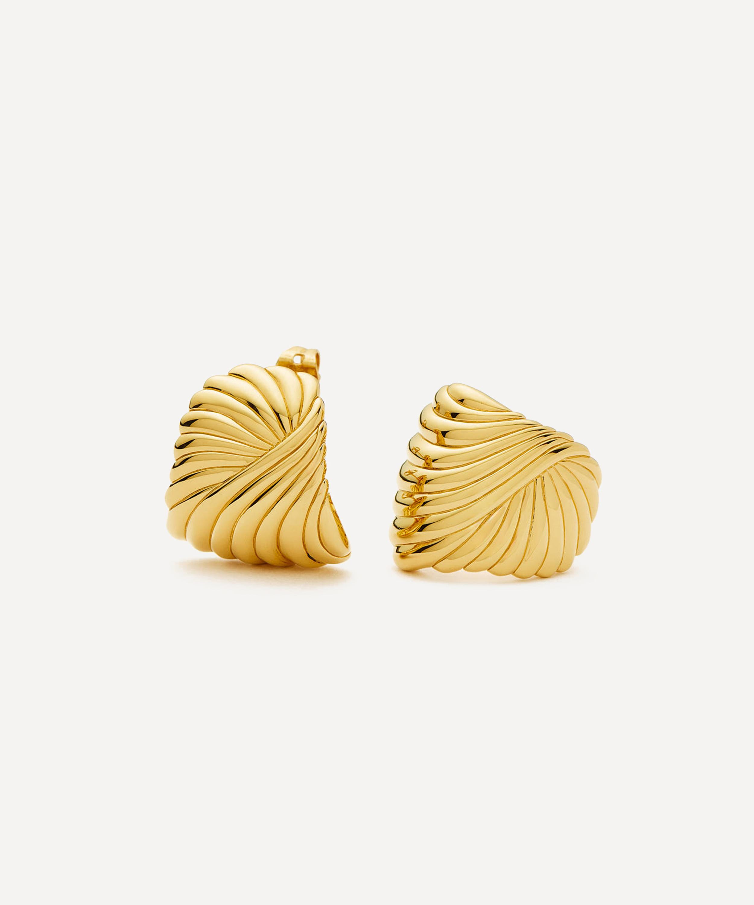 Missoma - 18ct Gold-Plated Ripple Stud Earrings image number 0