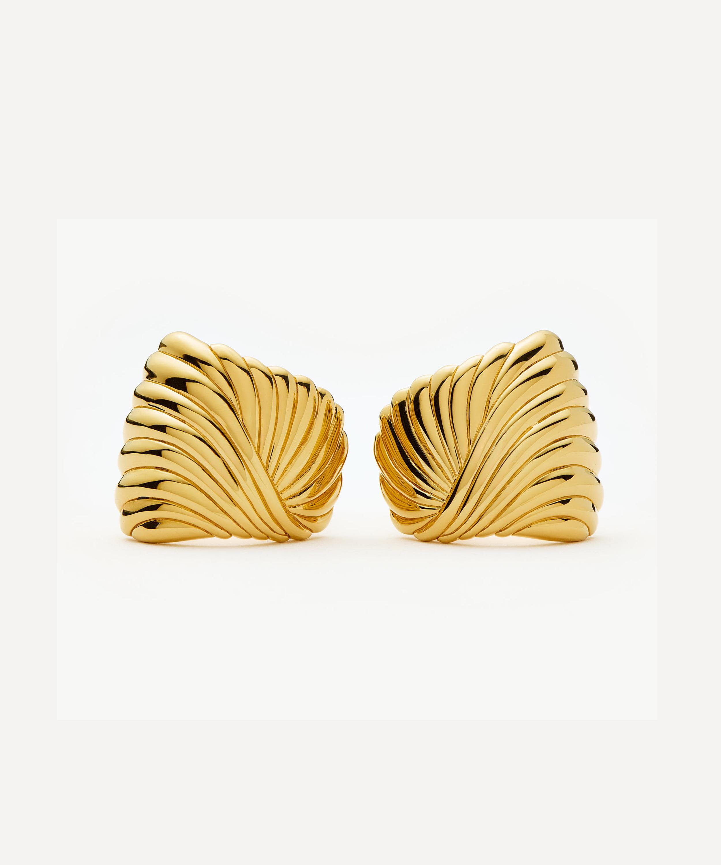 Missoma - 18ct Gold-Plated Ripple Stud Earrings image number 2