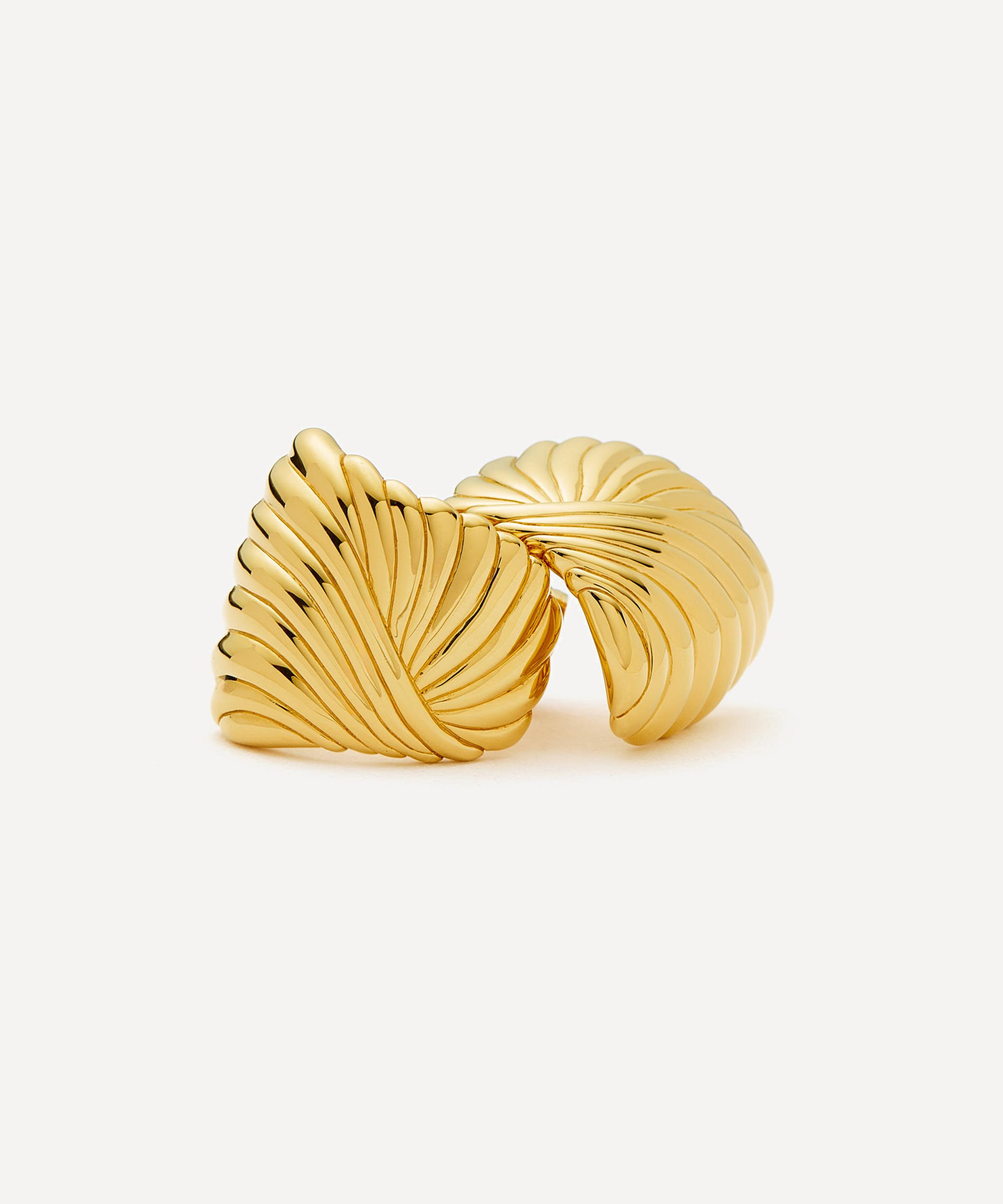 Missoma - 18ct Gold-Plated Ripple Stud Earrings image number 3