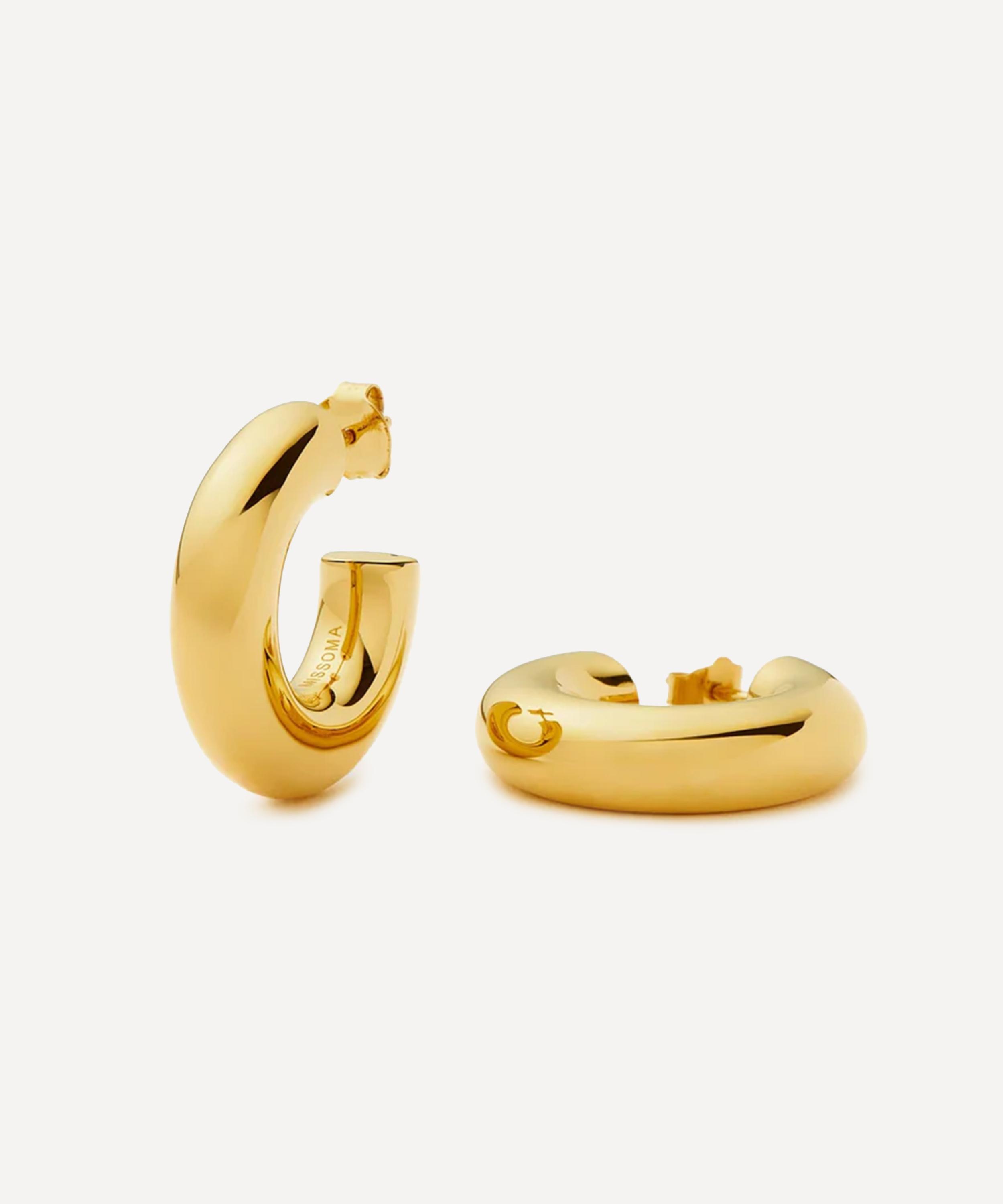 Missoma - 18ct Gold-Plated Vermeil Silver Chubby Medium Hoop Earrings image number 0