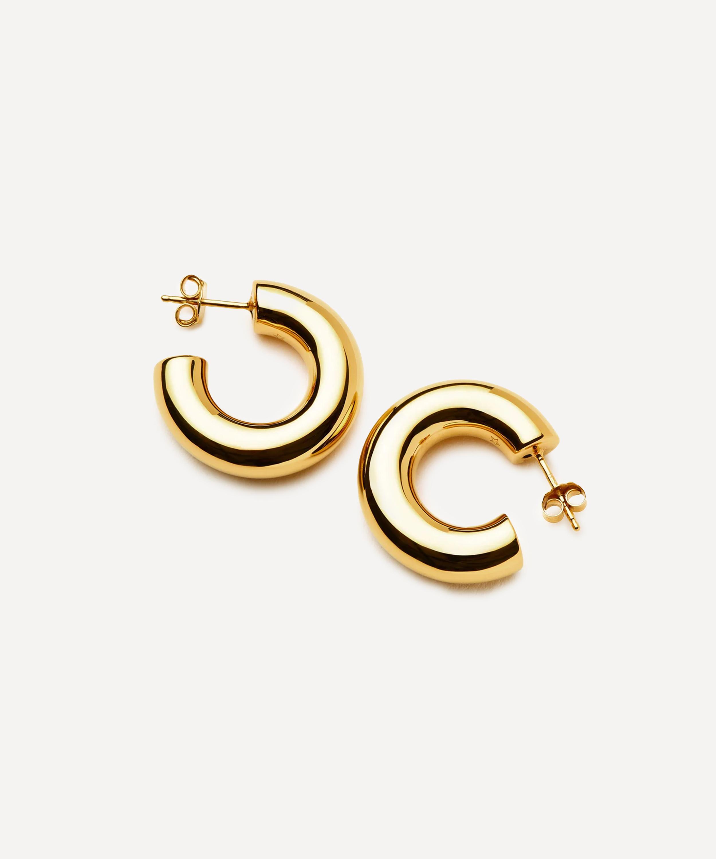 Missoma - 18ct Gold-Plated Vermeil Silver Chubby Medium Hoop Earrings image number 1