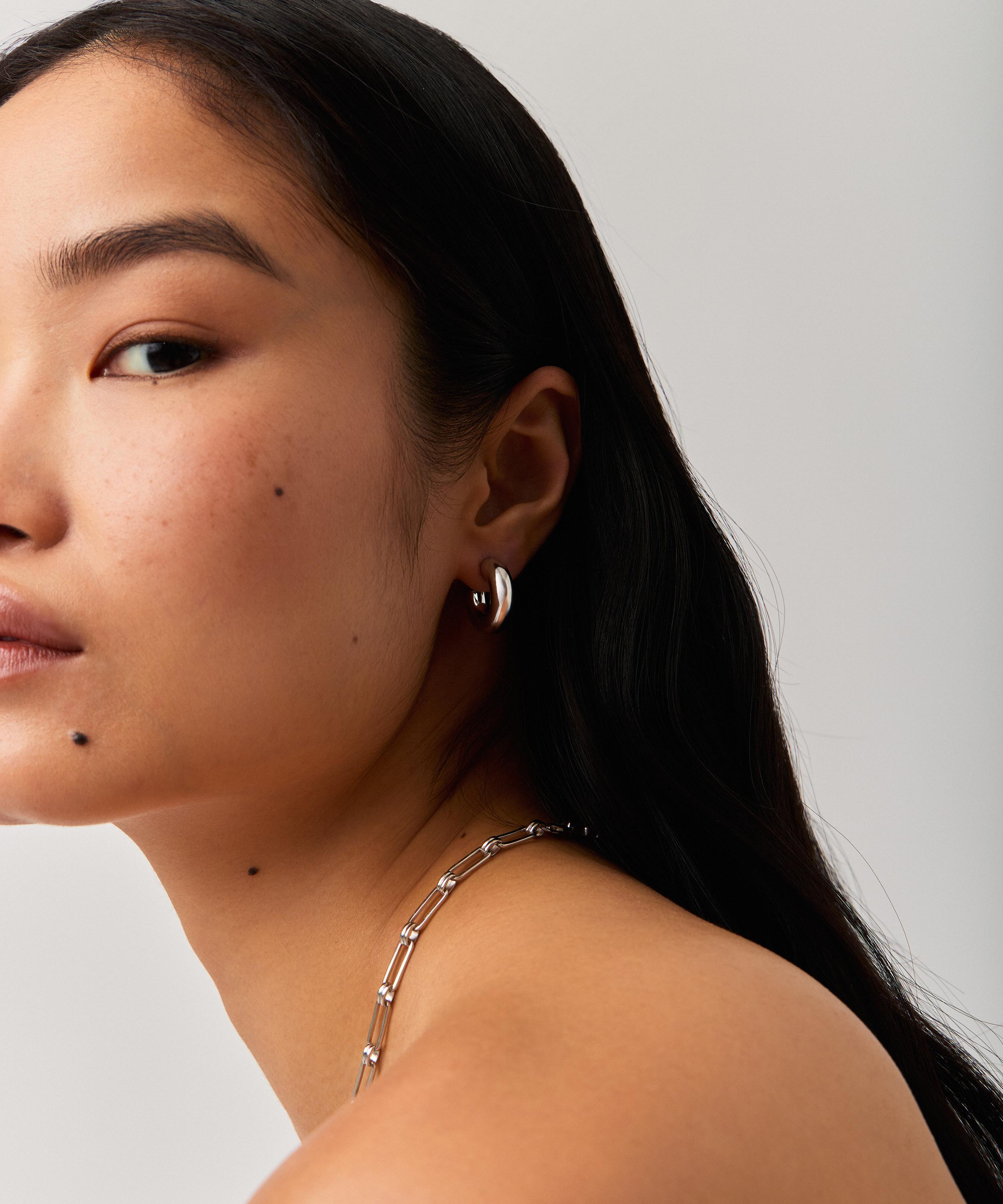 Missoma - Sterling Silver Chubby Small Hoop Earrings image number 1