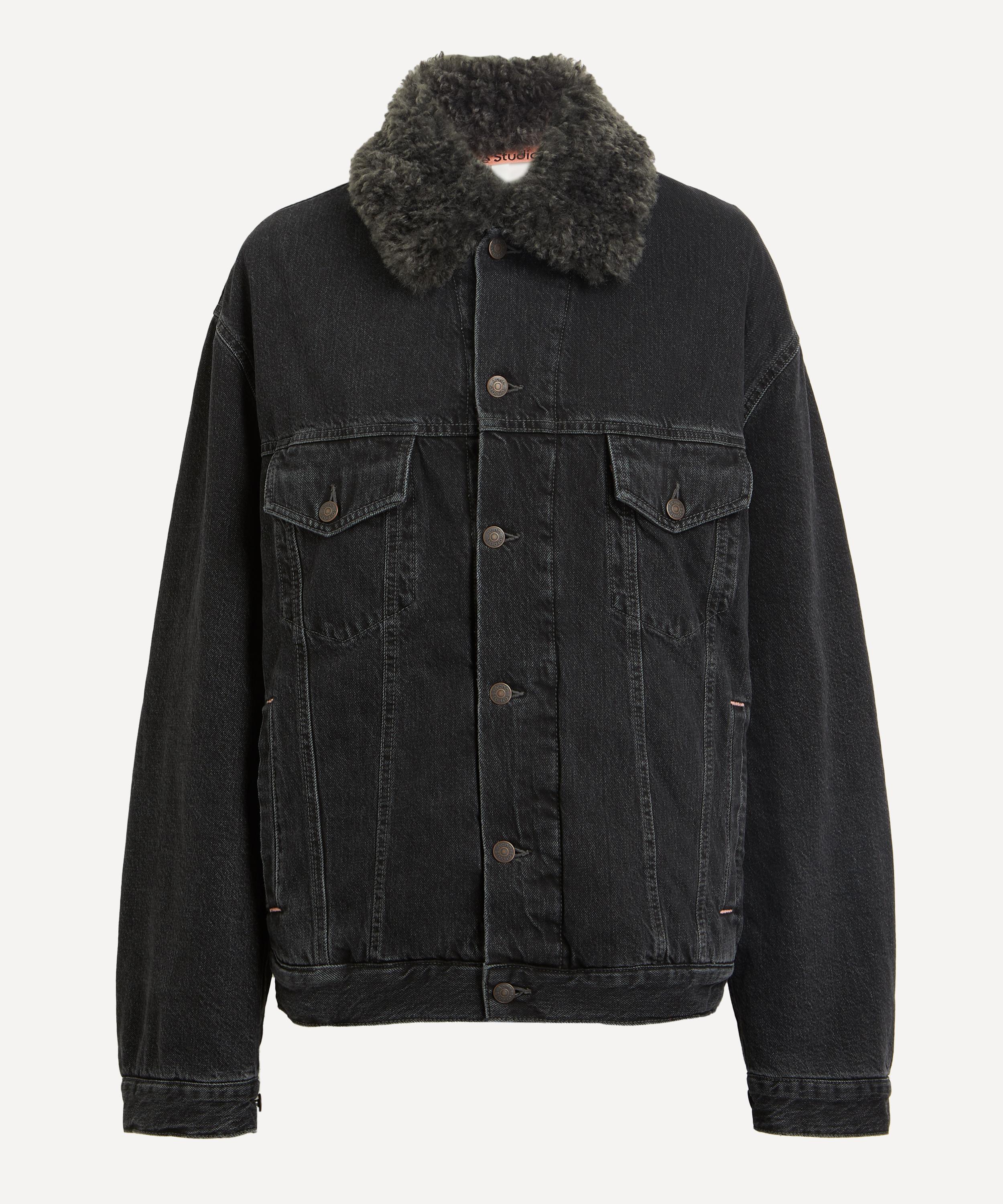 Acne Studios Oversized Shearling Collar Denim Jacket Liberty