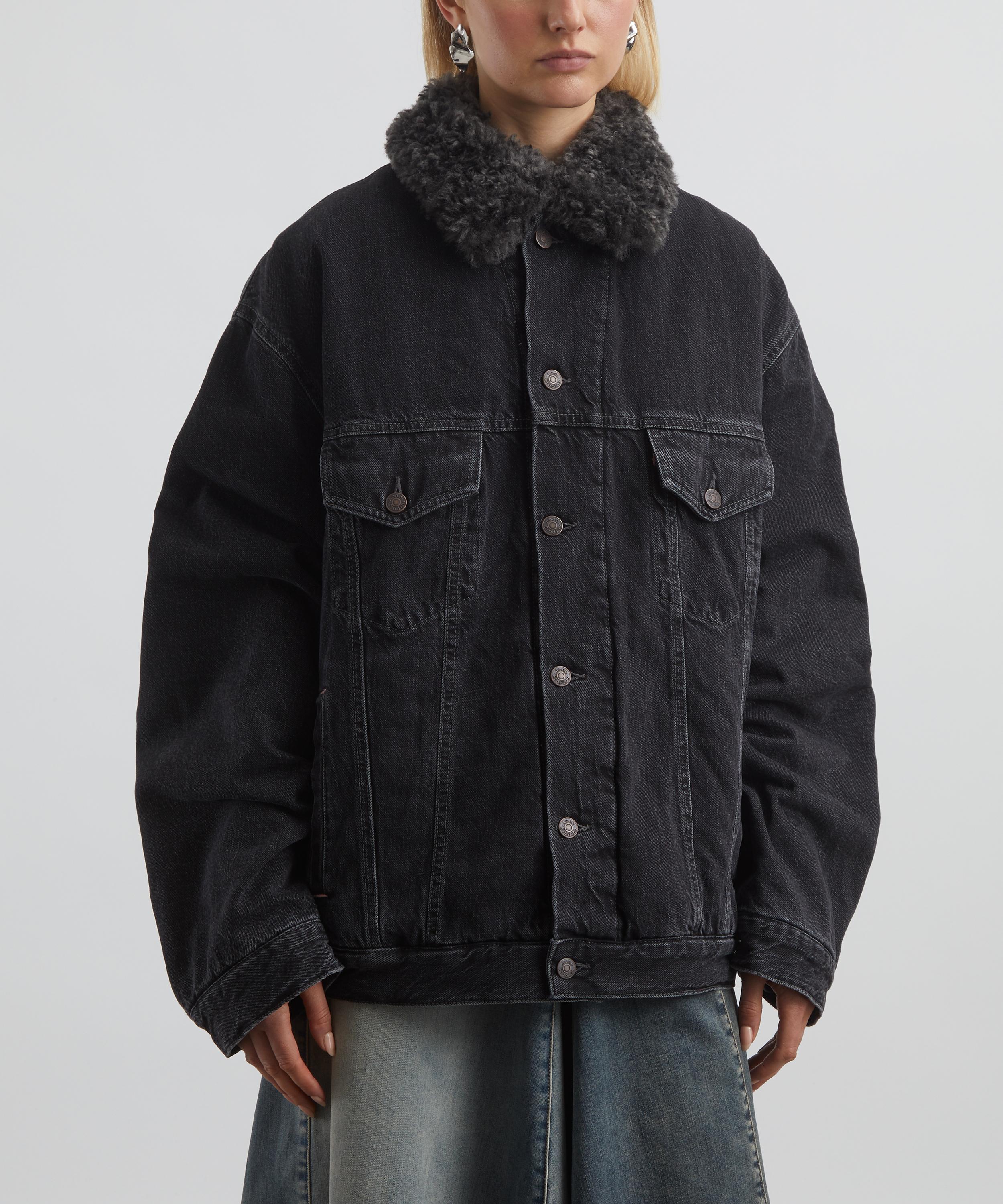 Acne Studios - Oversized Shearling Collar Denim Jacket image number 2