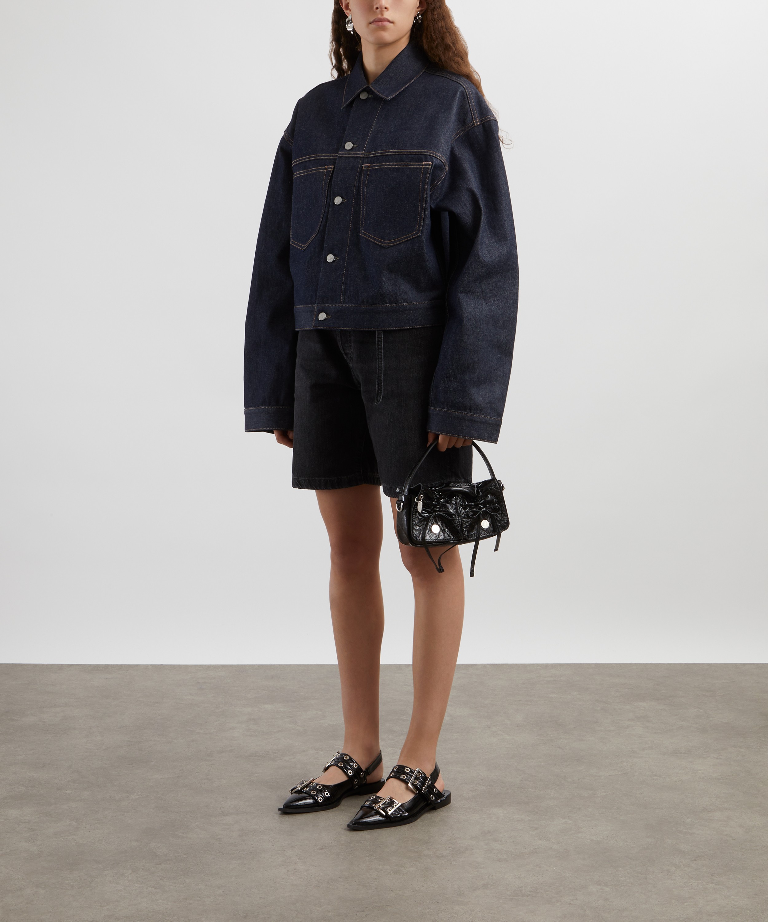 Acne Studios - Loose Fit Denim Shorts image number 1