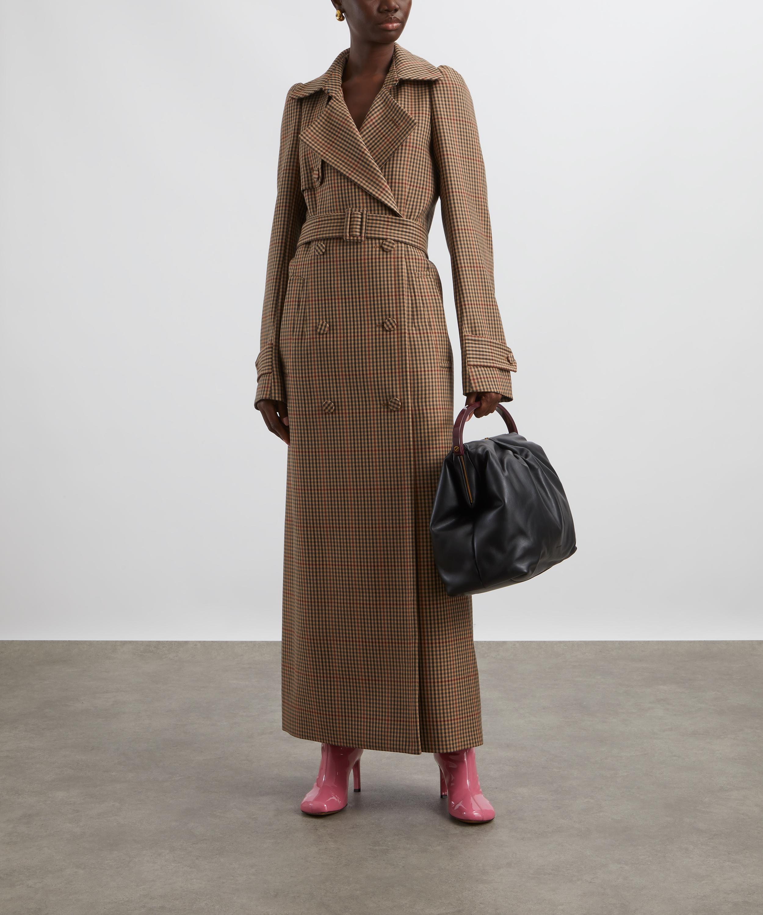 Dries Van Noten - Checked Wool Trench Coat image number 1