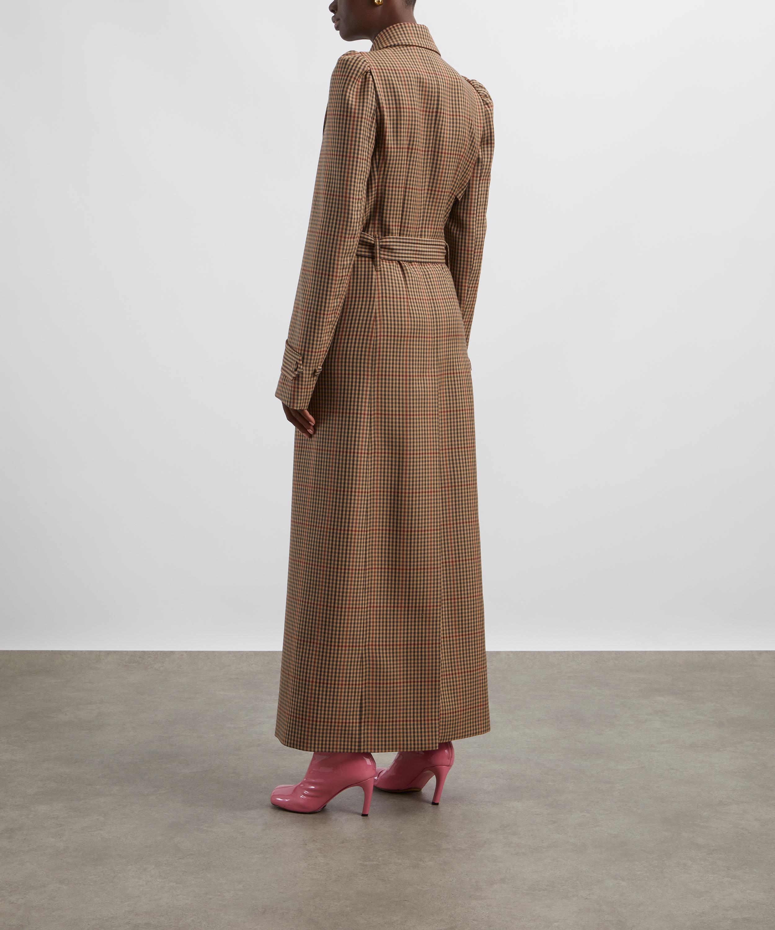 Dries Van Noten - Checked Wool Trench Coat image number 3