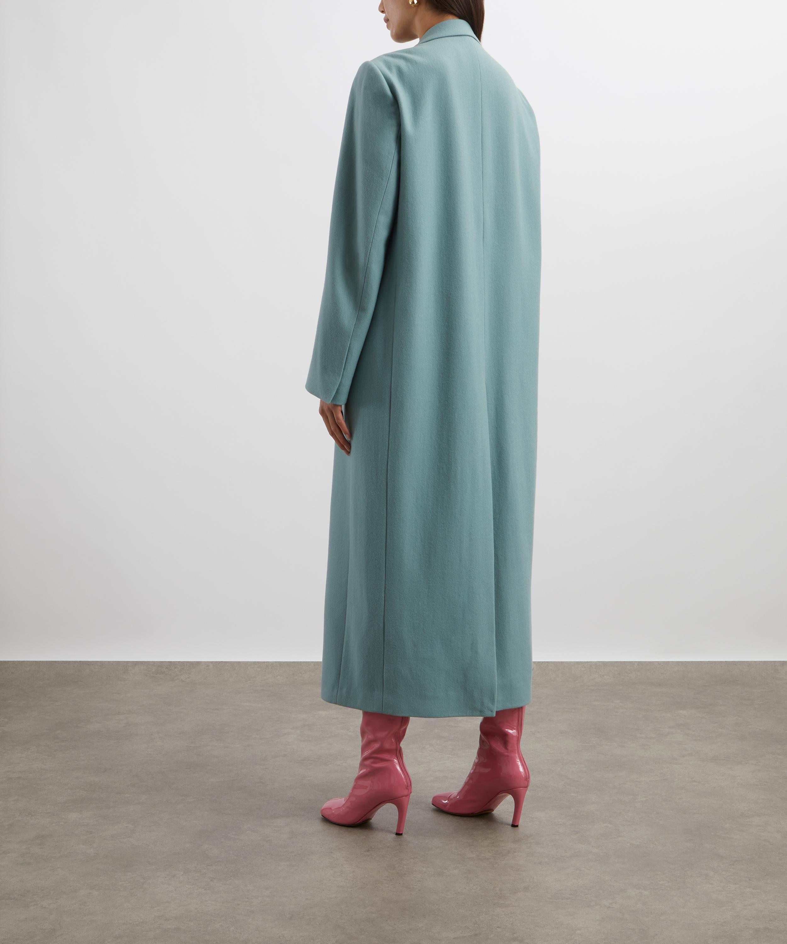 Dries Van Noten - Mint Double-Breasted Wool Coat image number 3