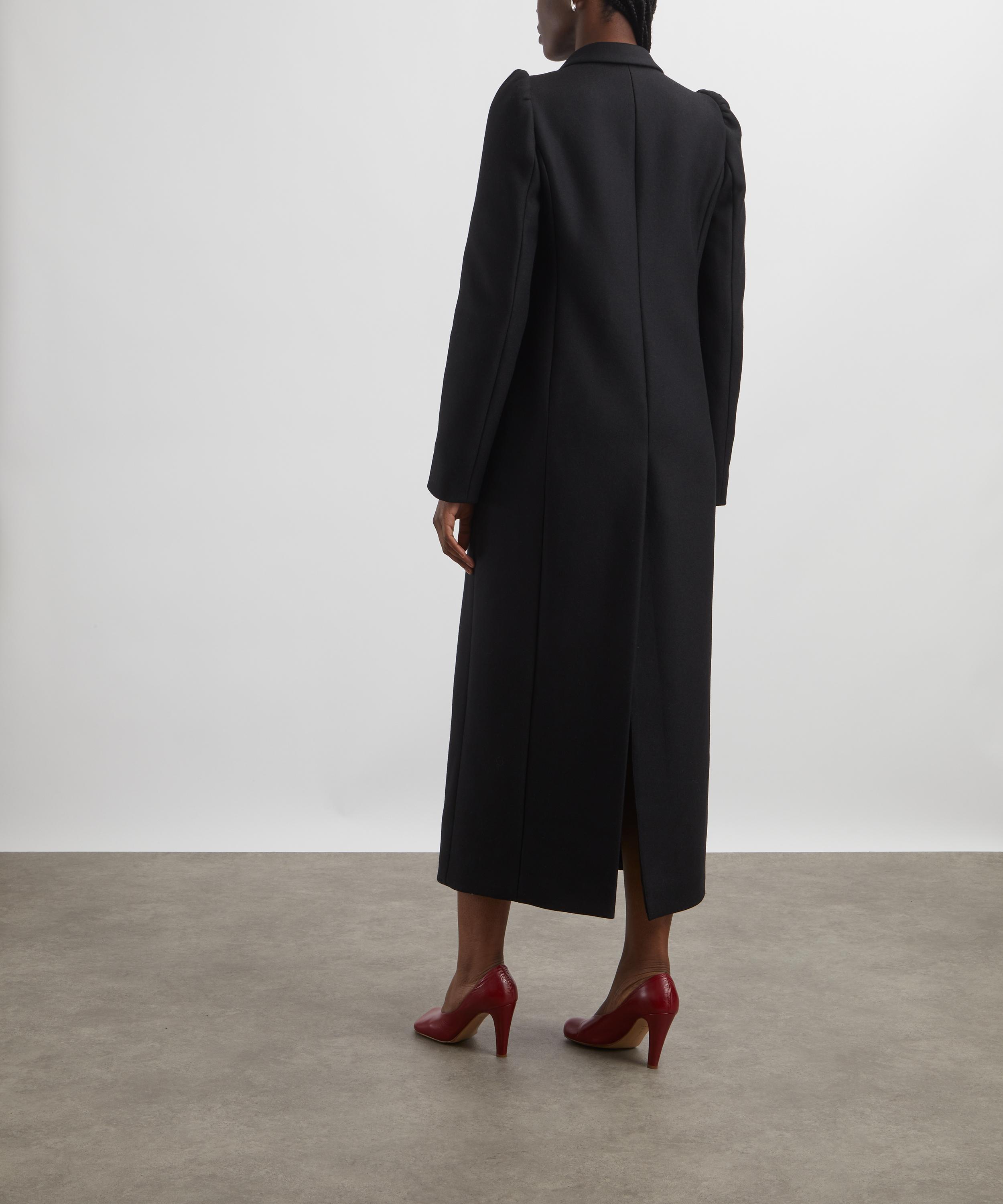 Dries Van Noten - Double-Breasted Gathered Sleeve Wool Coat image number 3