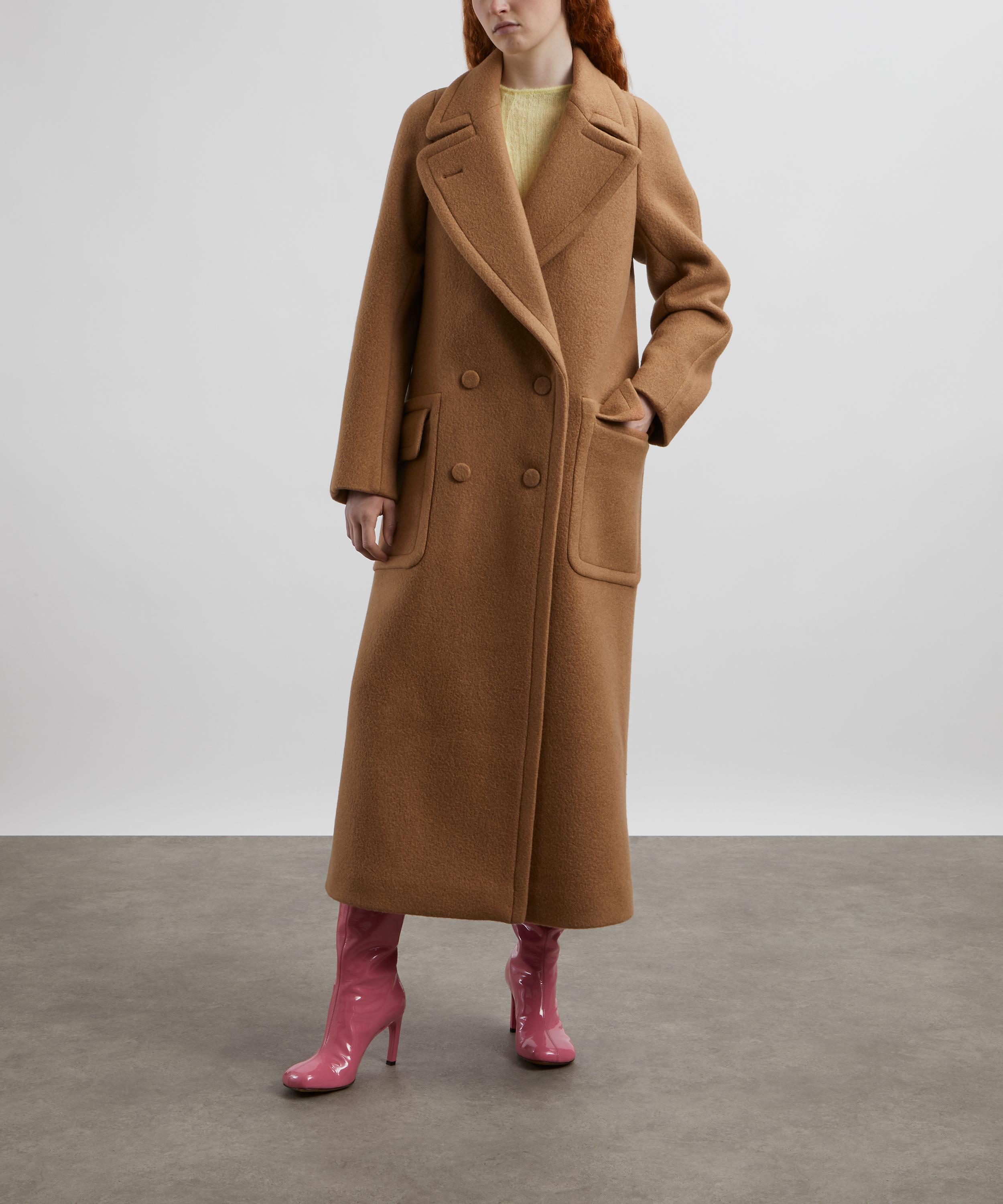 Dries Van Noten - Camel Double-Breasted Wool Coat image number 1