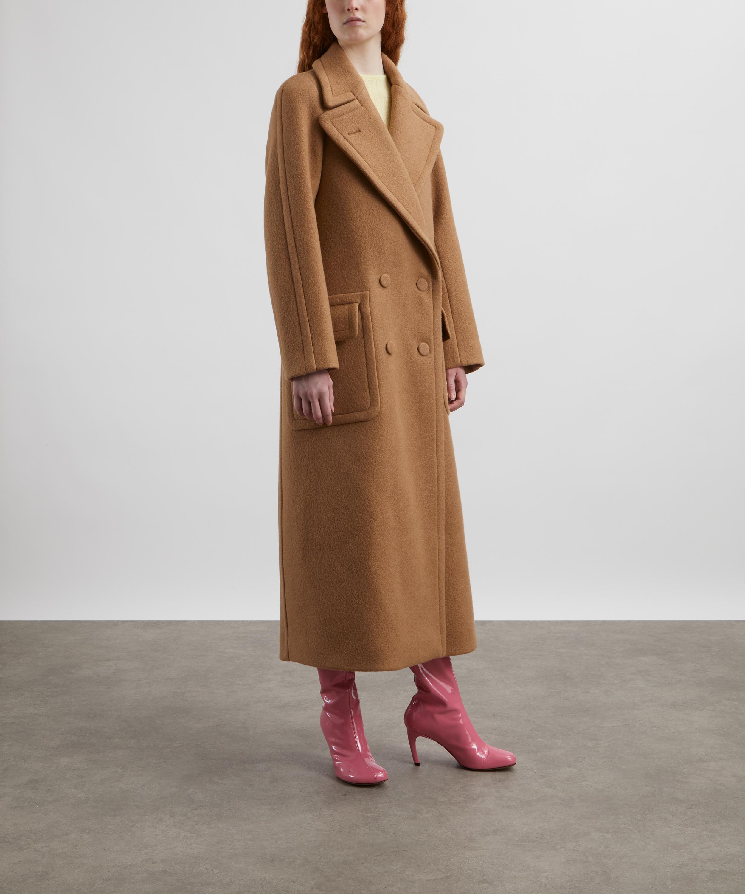 Dries Van Noten - Camel Double-Breasted Wool Coat image number 2