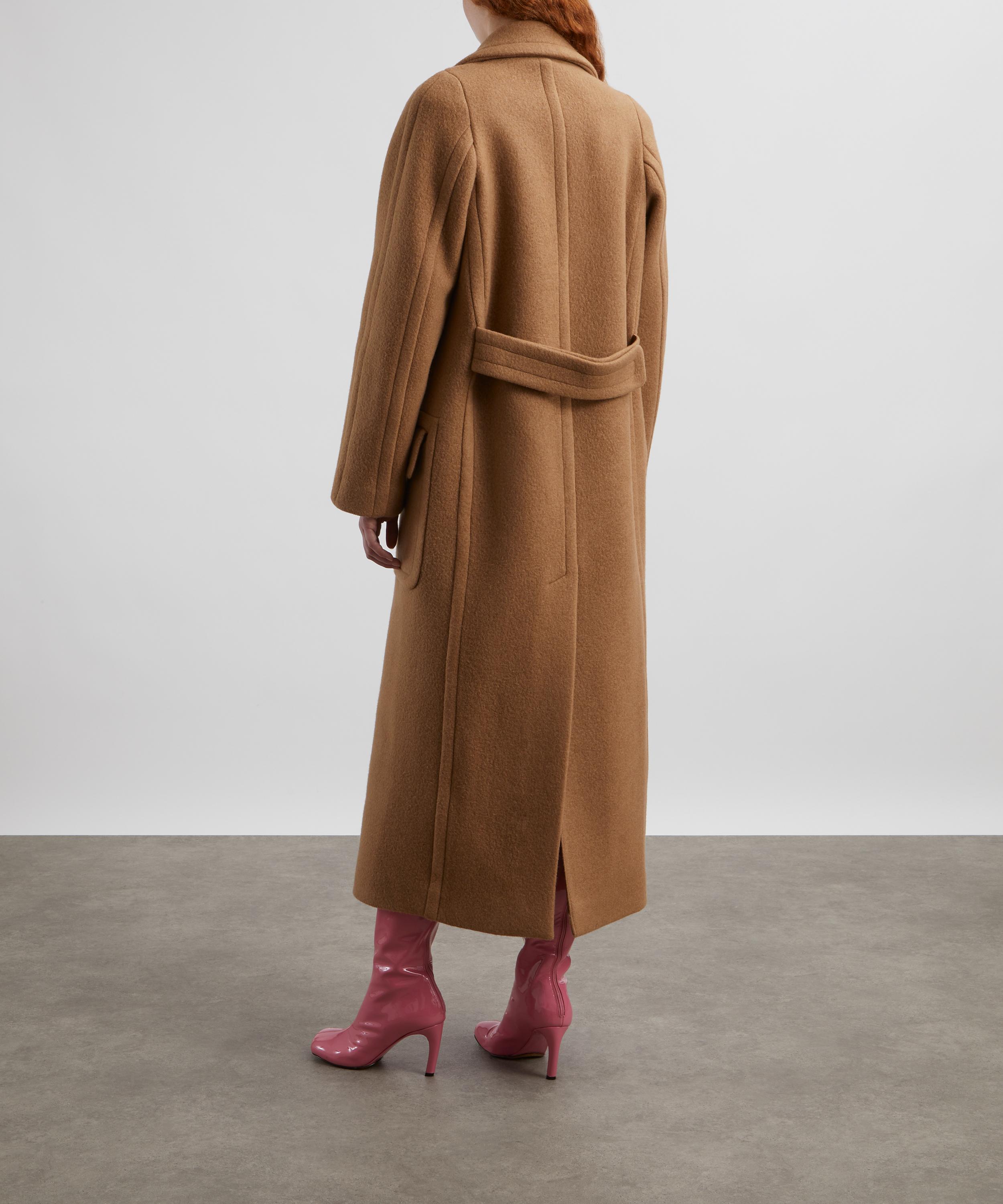 Dries Van Noten - Camel Double-Breasted Wool Coat image number 3