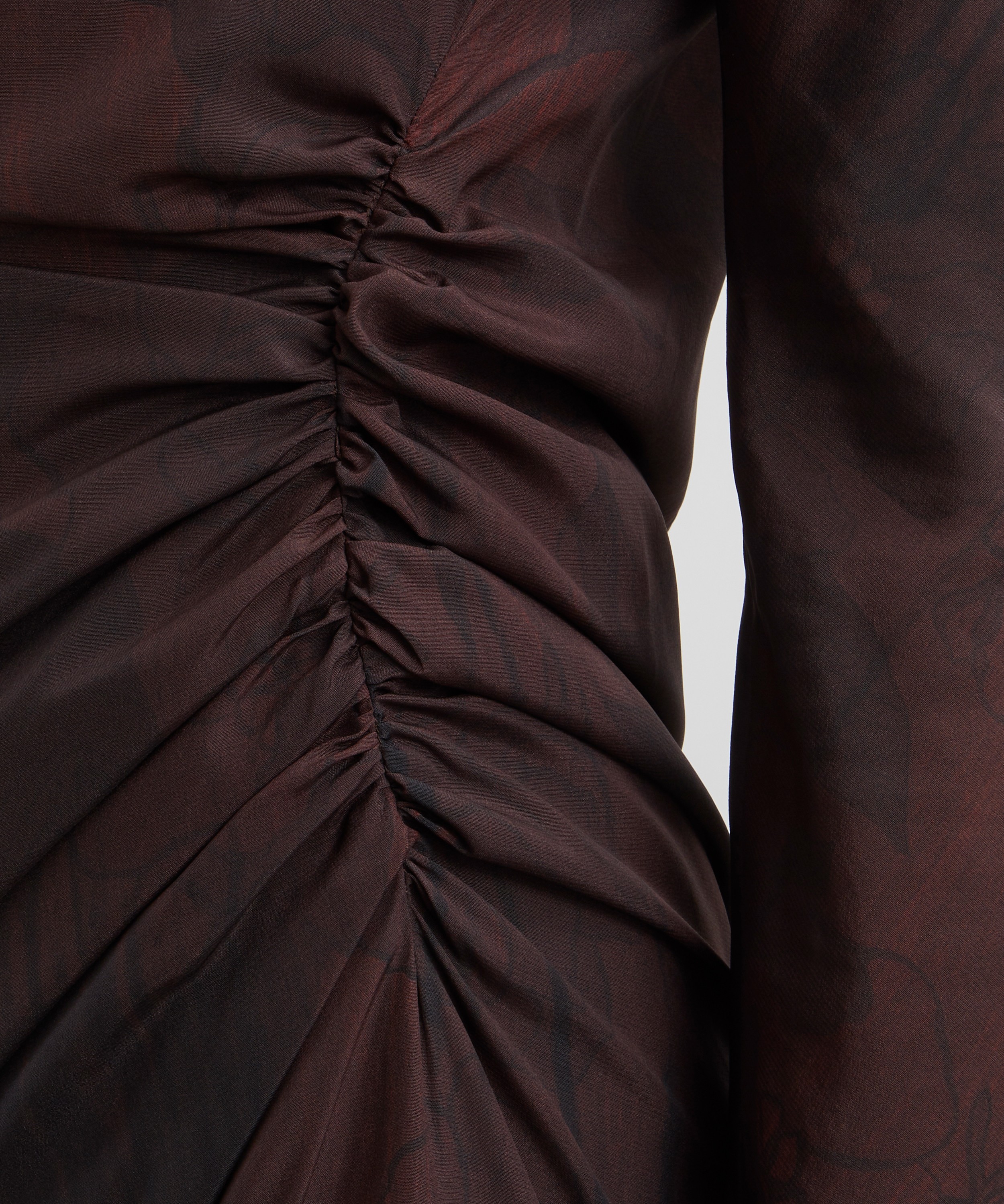 Dries Van Noten - Printed Draped Silk Dress image number 4