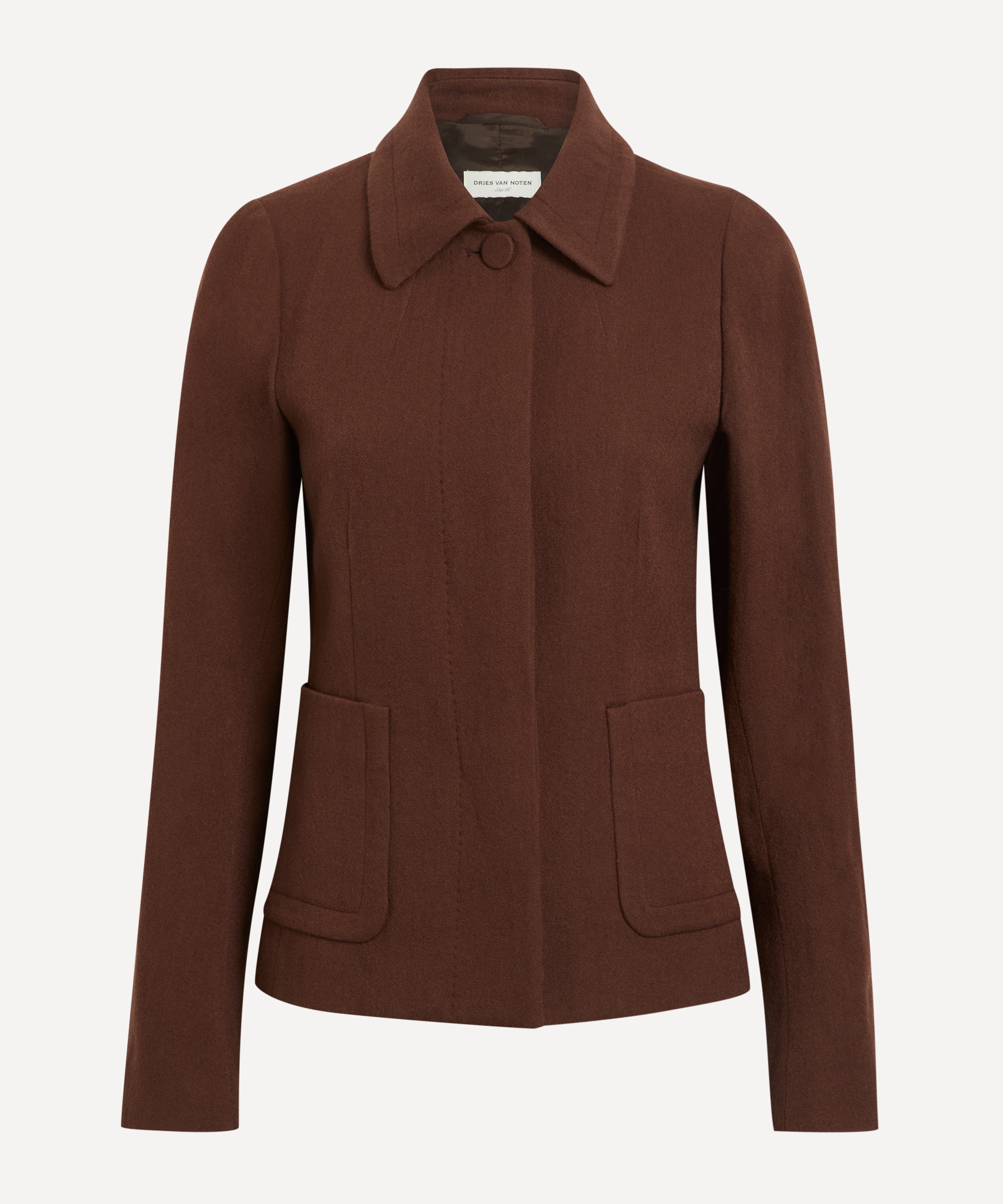 Dries Van Noten - Brown Wool-Blend Jacket image number 0