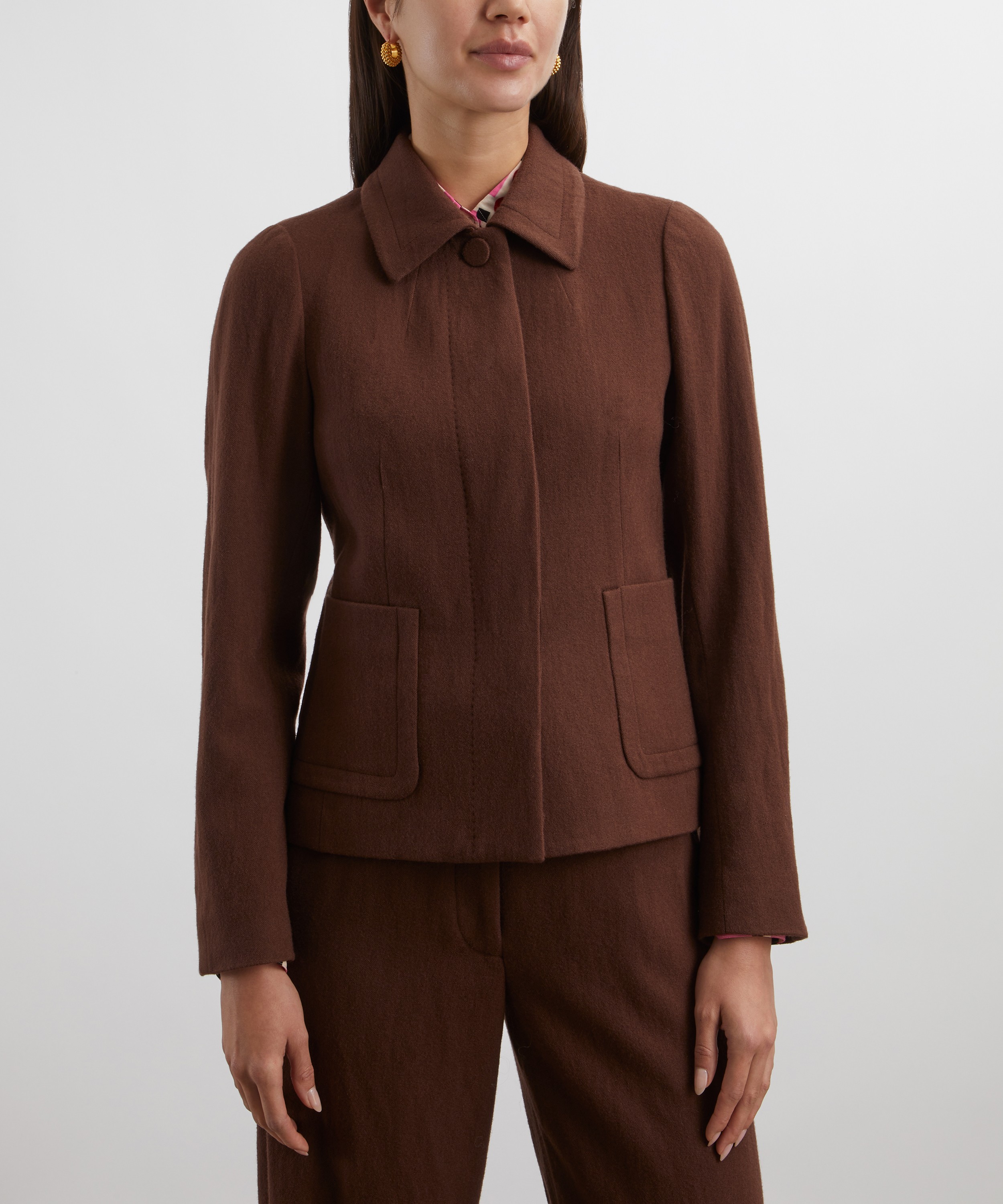 Dries Van Noten - Brown Wool-Blend Jacket image number 2