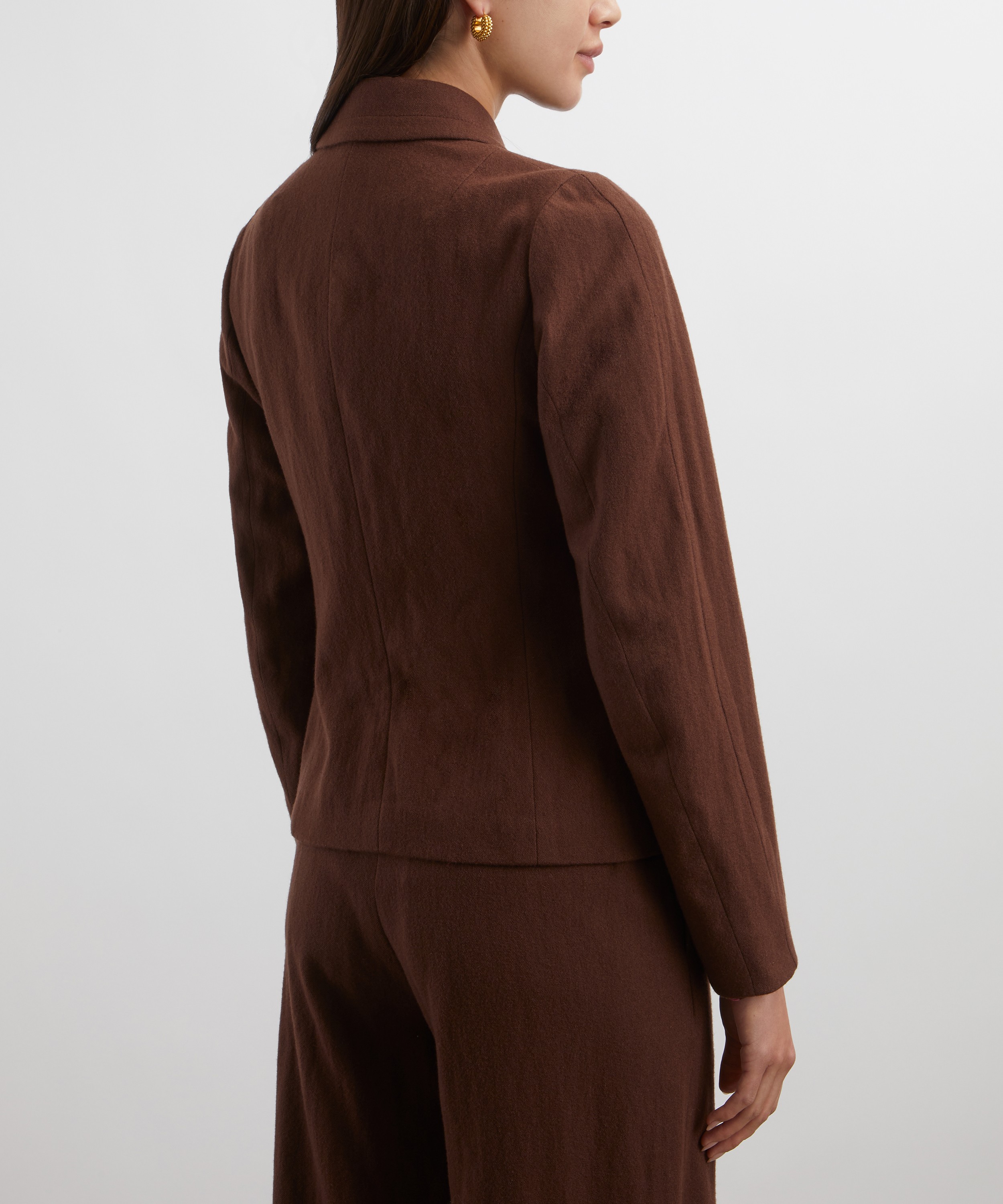 Dries Van Noten - Brown Wool-Blend Jacket image number 3