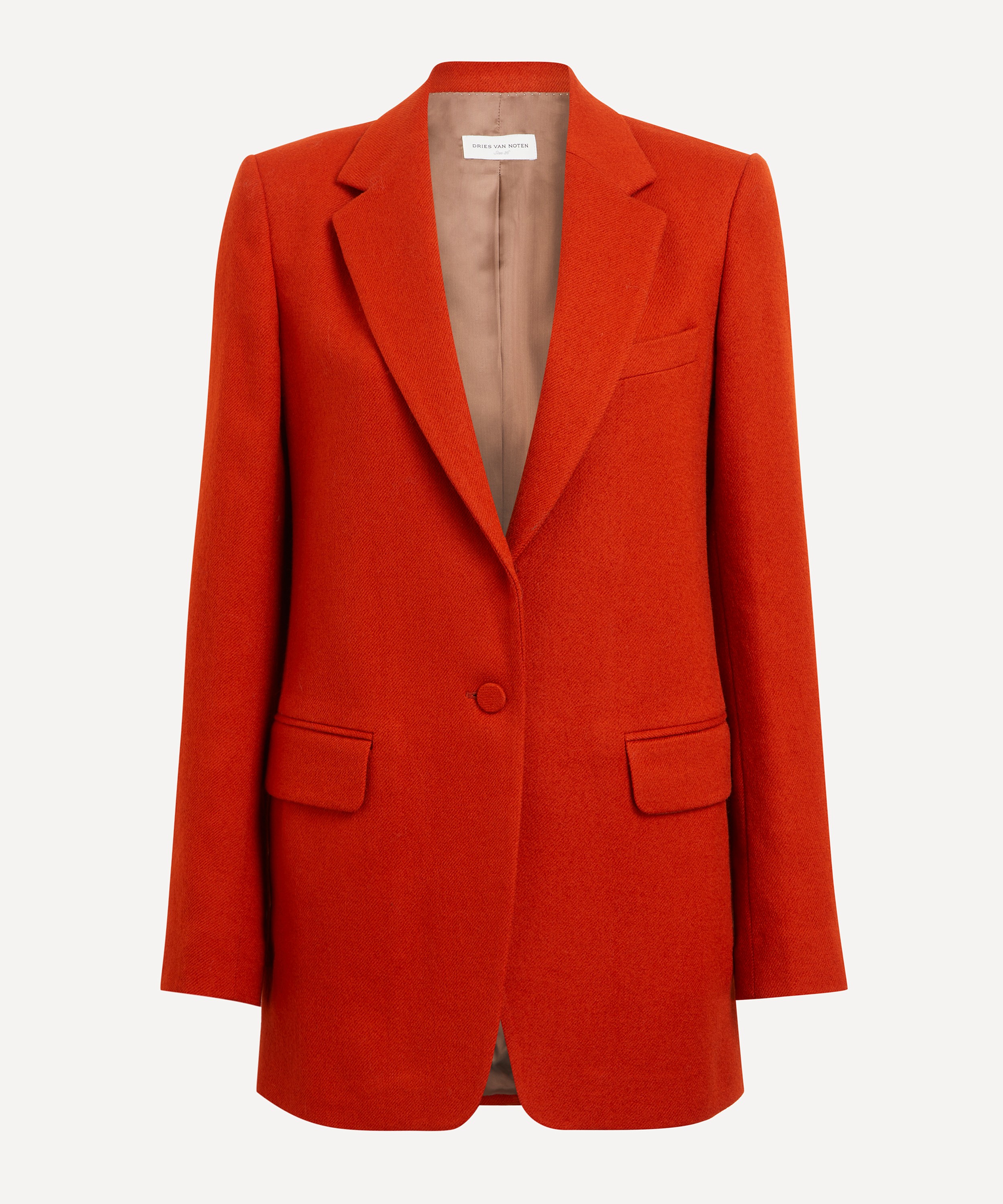 Dries Van Noten - Red Single-Breasted Wool Blazer image number 0