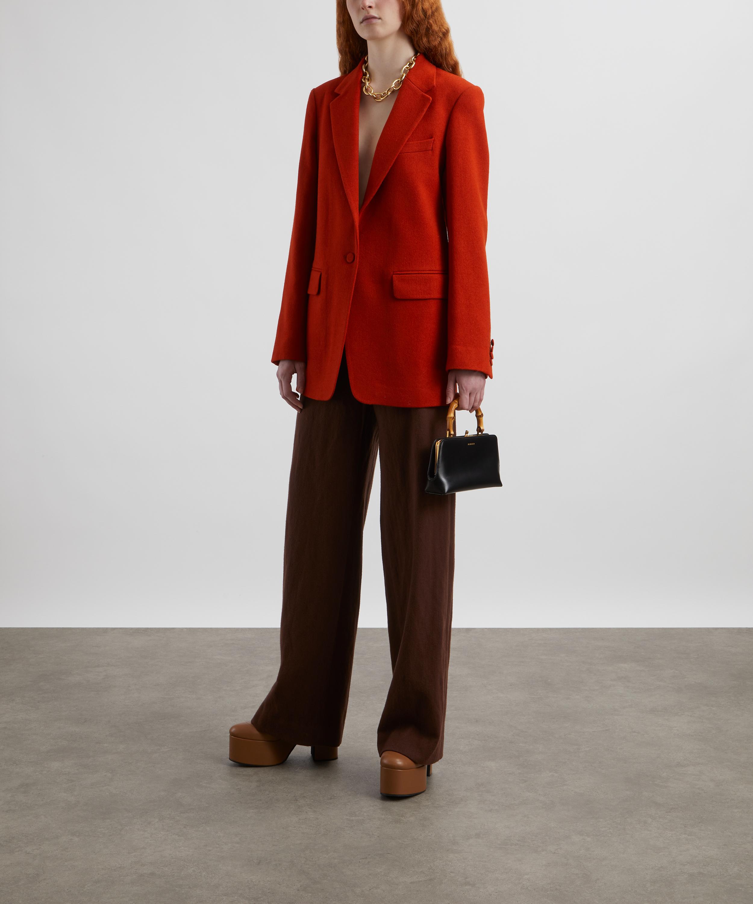 Dries Van Noten - Red Single-Breasted Wool Blazer image number 1