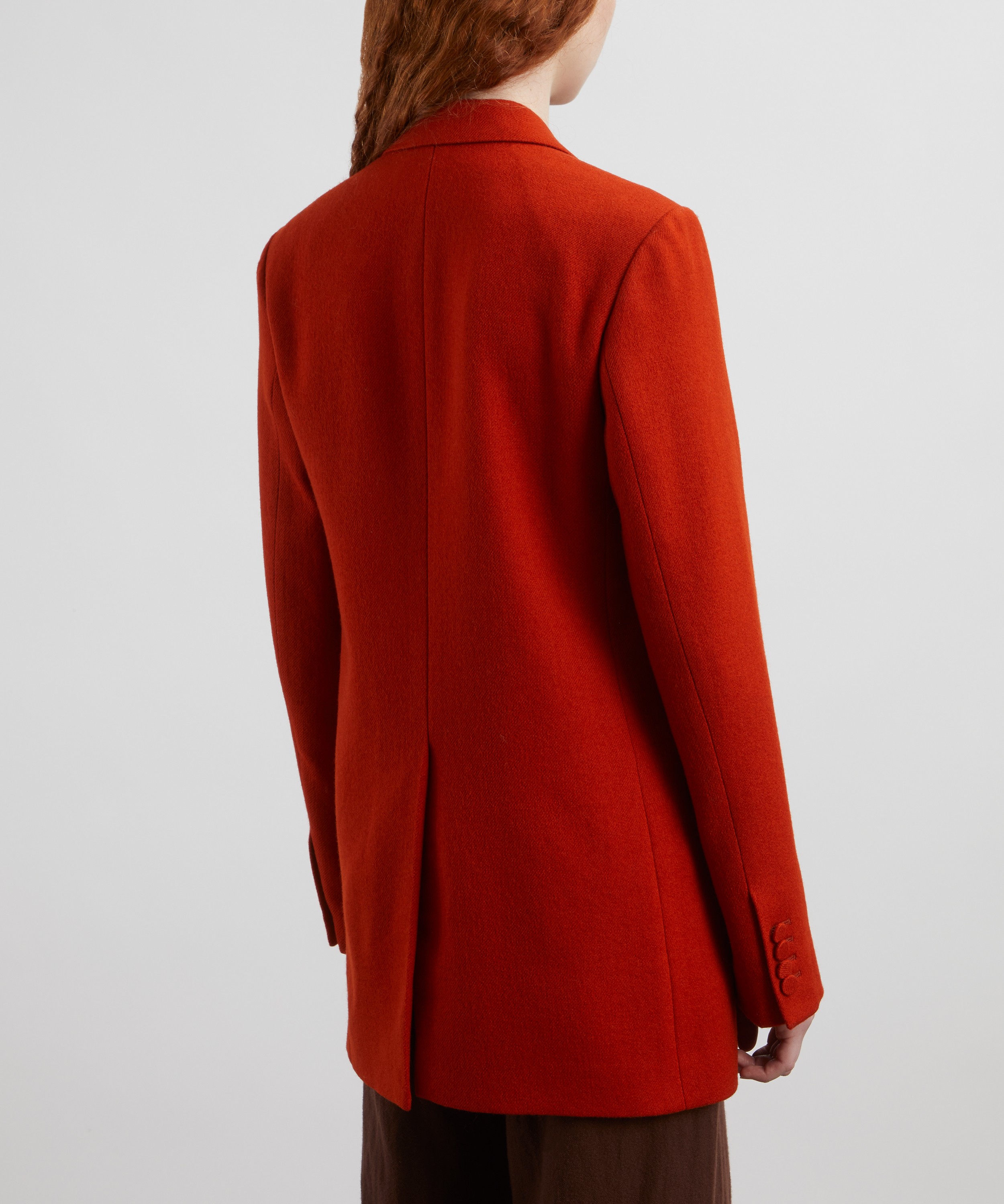 Dries Van Noten - Red Single-Breasted Wool Blazer image number 3