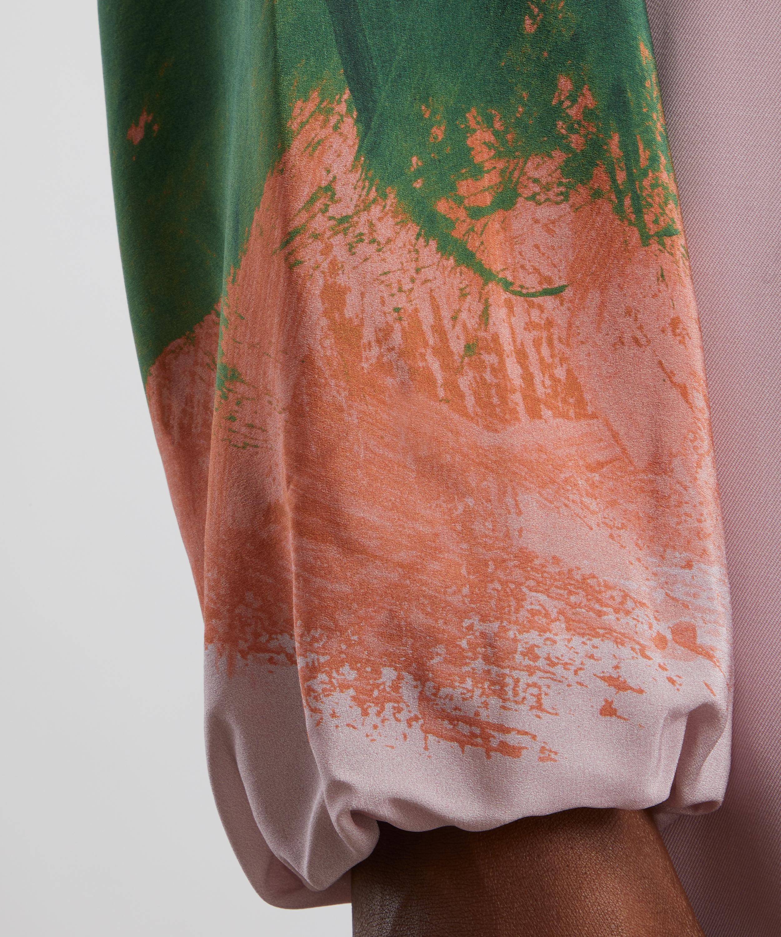 Dries Van Noten - Brushstrokes-Print Silk Cocoon Top image number 4