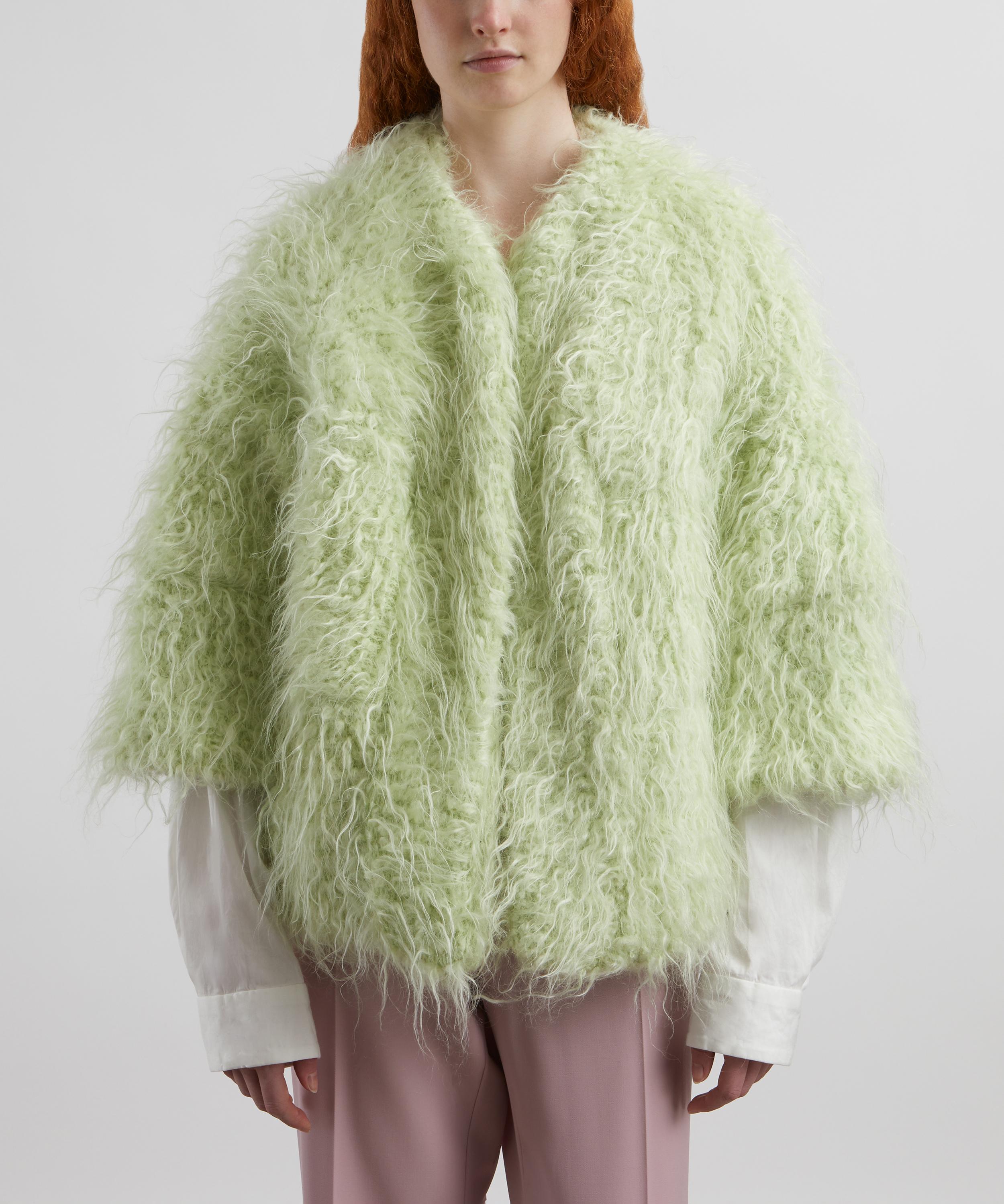 Dries Van Noten - Mint Faux-Shearling Wool-Mohair Jacket image number 2