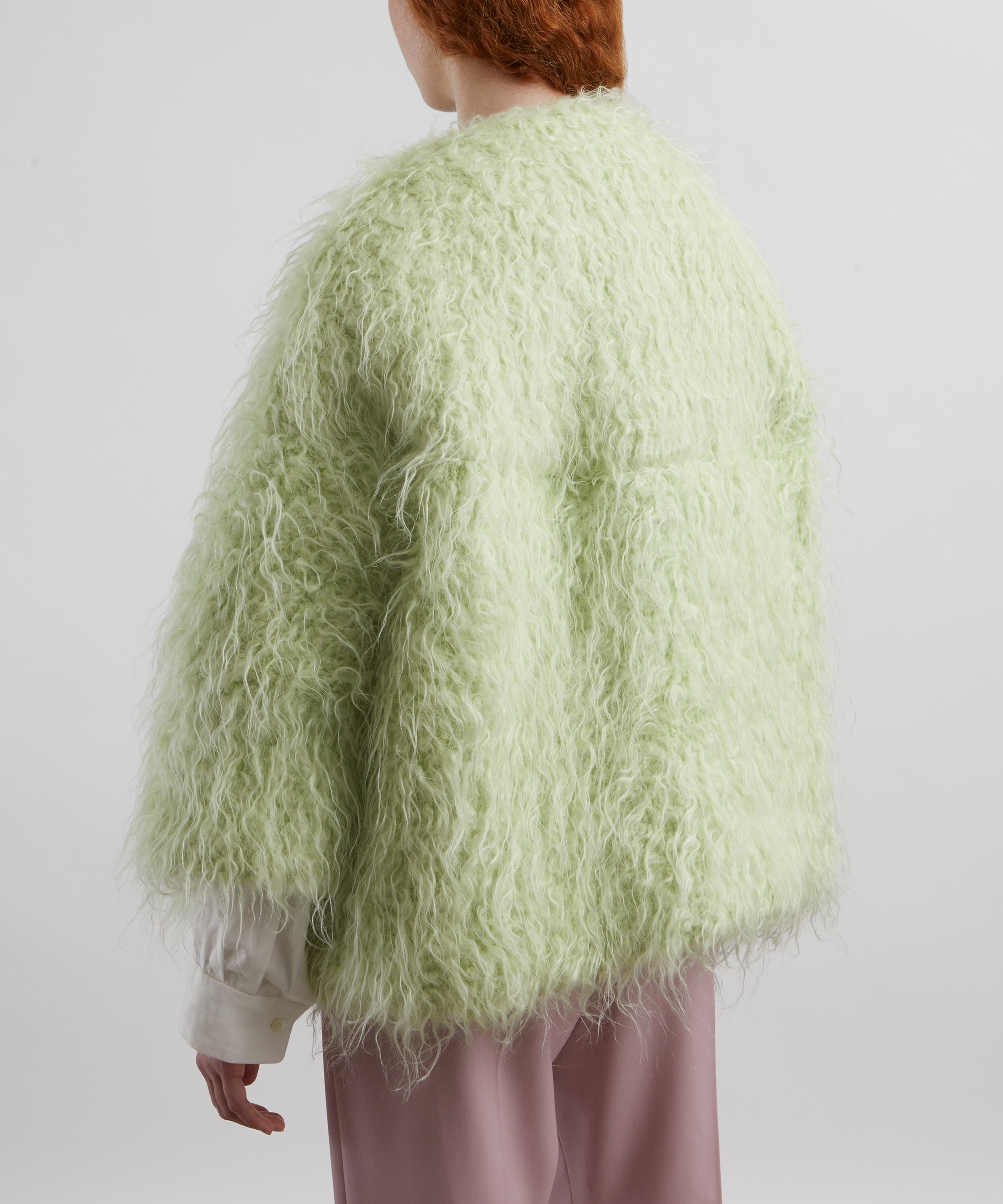 Dries Van Noten - Mint Faux-Shearling Wool-Mohair Jacket image number 3