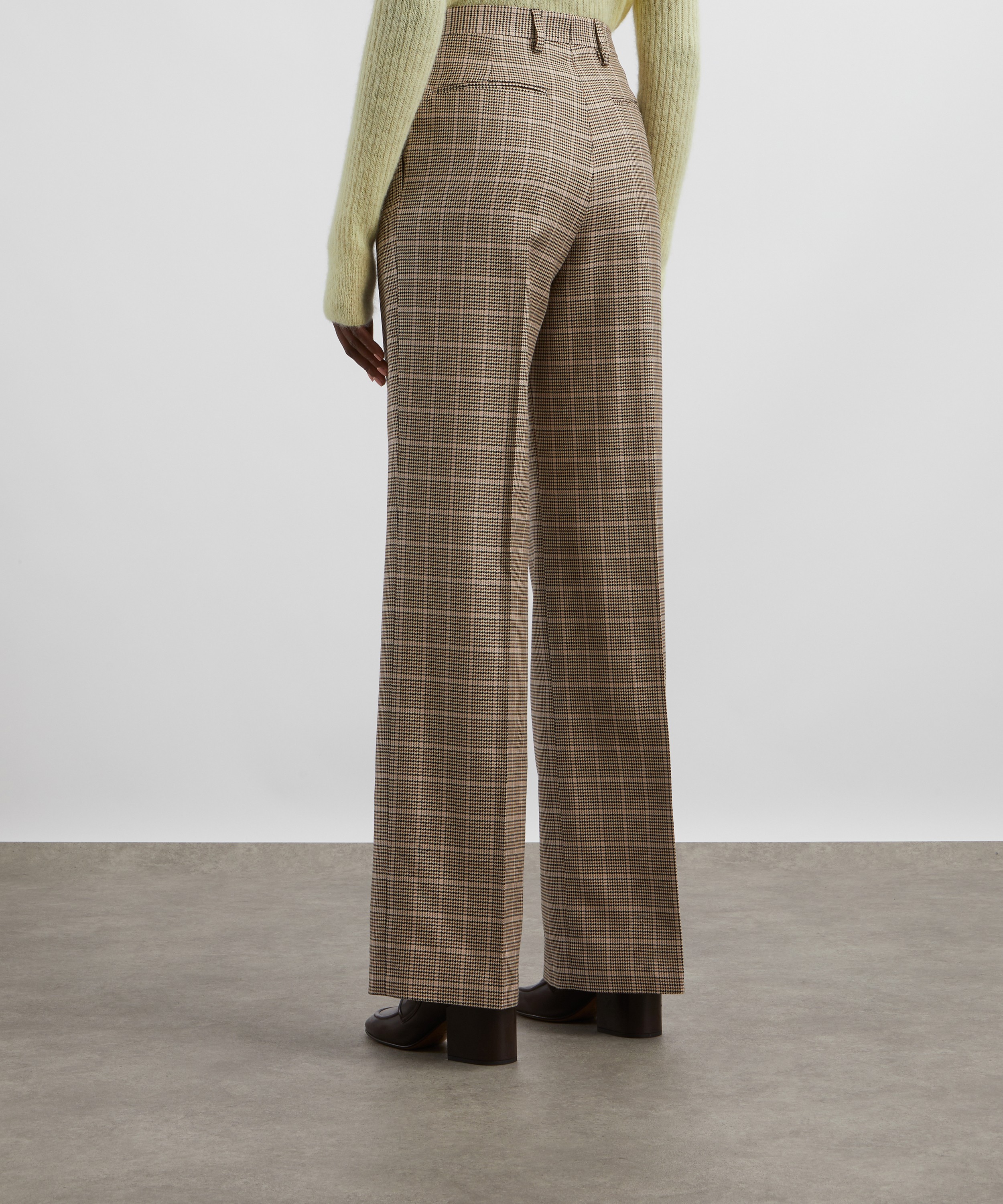 Dries Van Noten - Checked Wool Wide-Leg Trousers image number 3