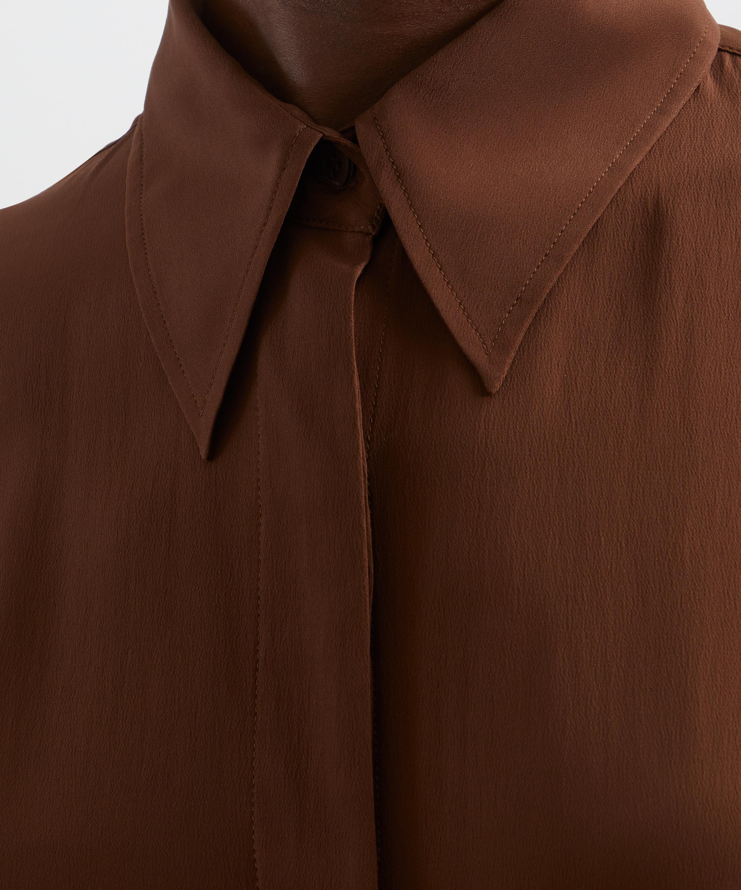 Dries Van Noten - Brown Crepe de Chine Shirt image number 4