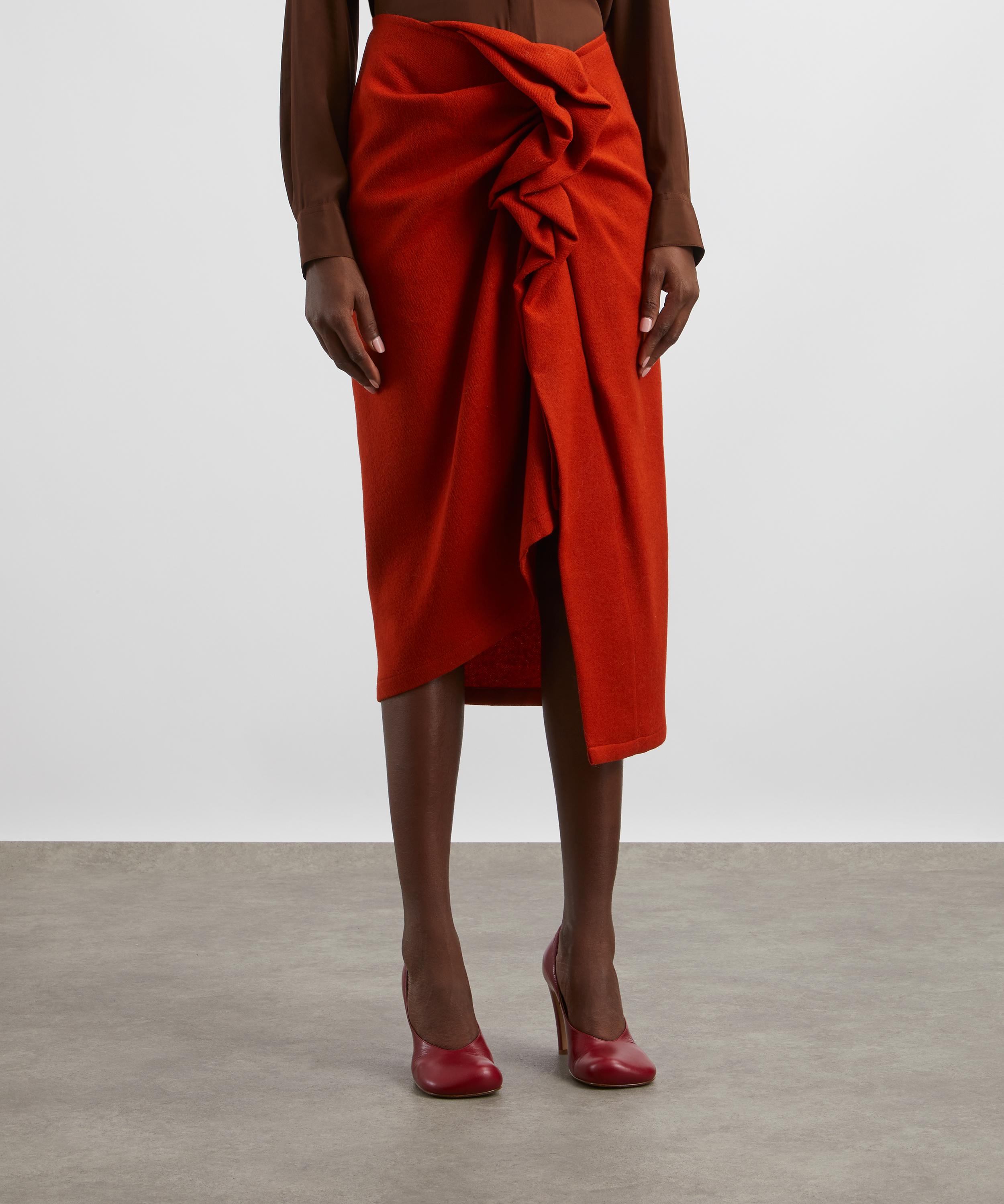 Dries Van Noten - Draped Wool Gabardine Midi Skirt image number 2