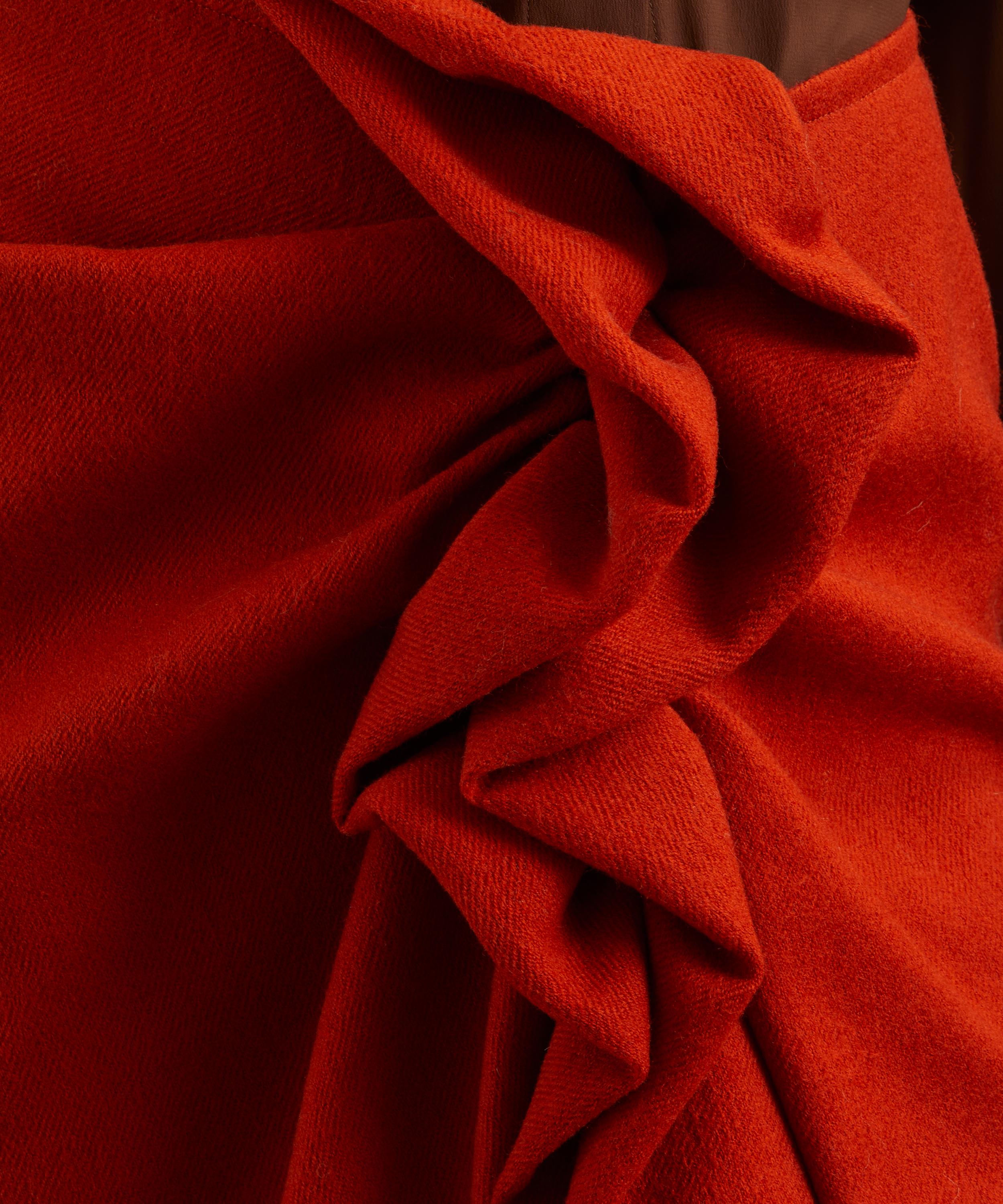 Dries Van Noten - Draped Wool Gabardine Midi Skirt image number 4