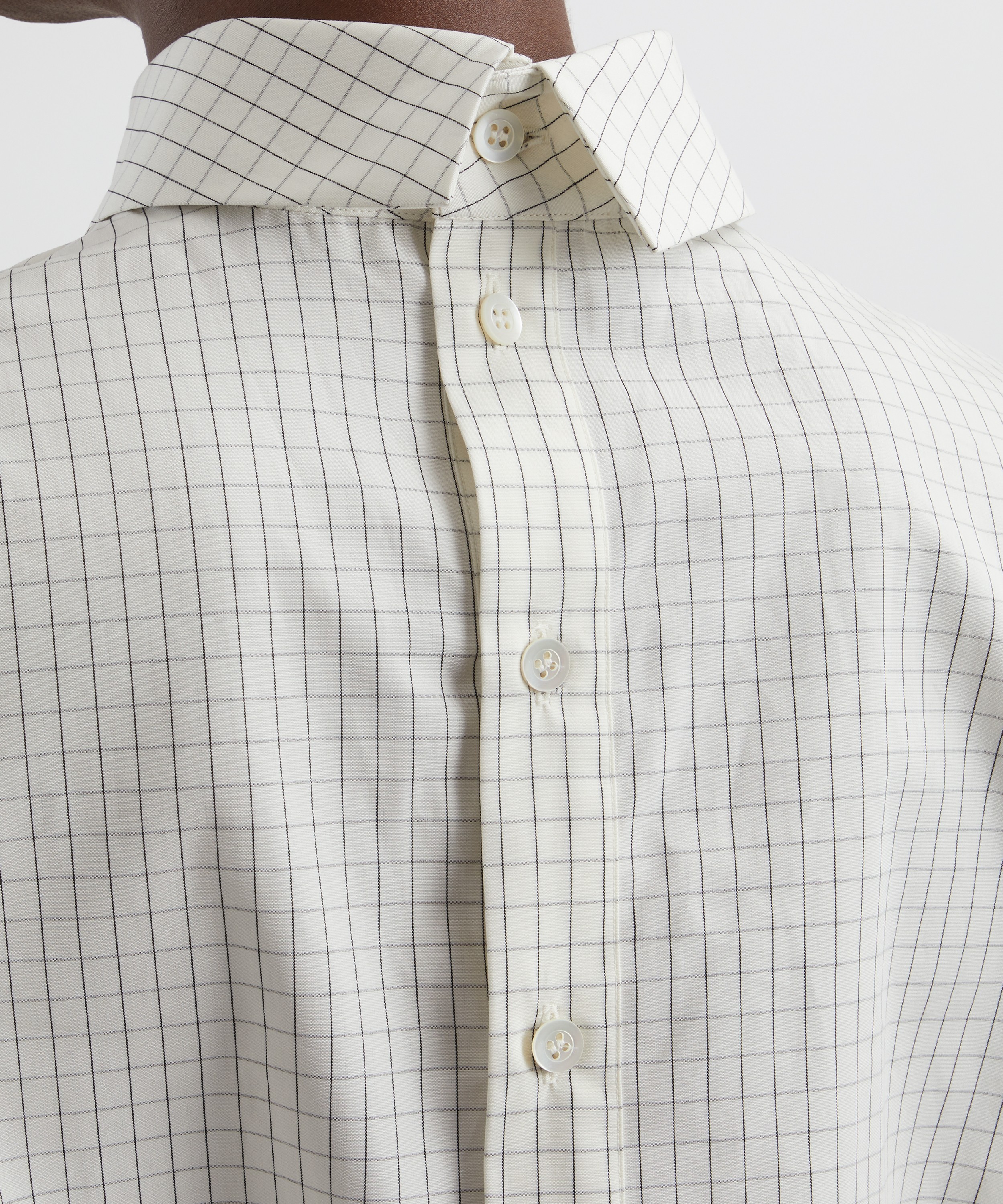 Dries Van Noten - Oversized Check Cotton Poplin Shirt image number 4