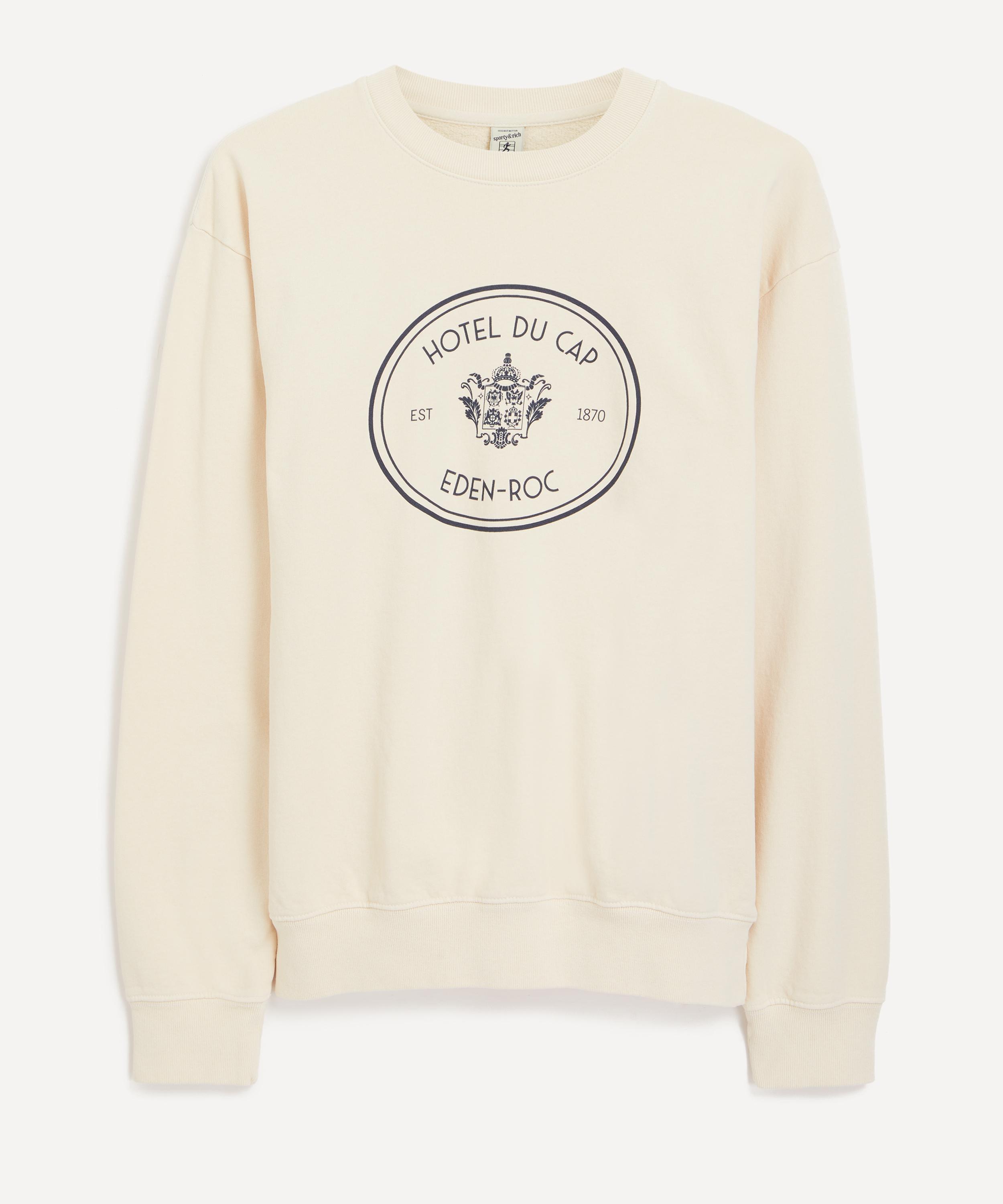 Sporty & Rich - Cream Eden Crest Kennedy Crew-Neck Sweatshirt image number 0