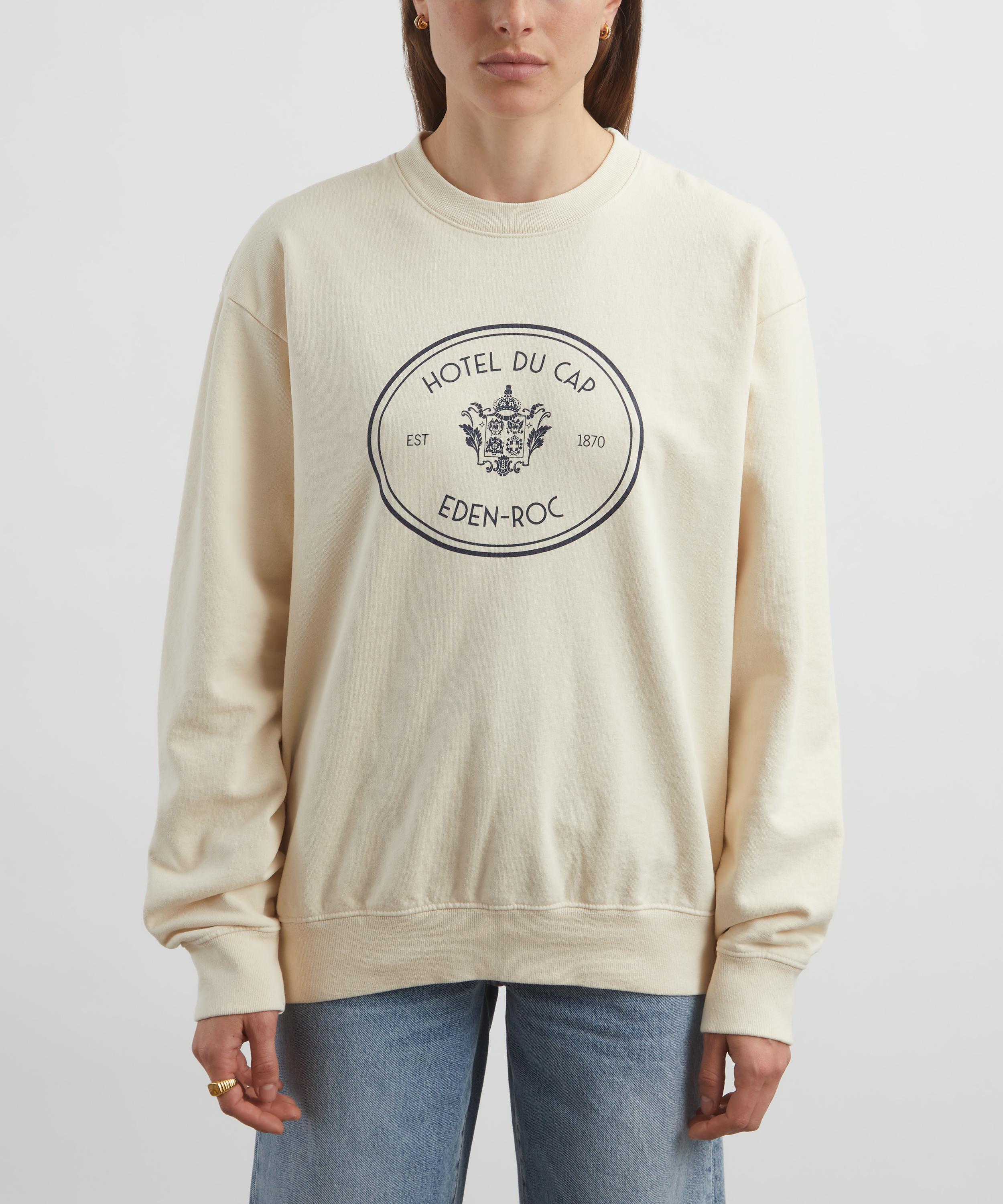 Sporty & Rich - Cream Eden Crest Kennedy Crew-Neck Sweatshirt image number 2