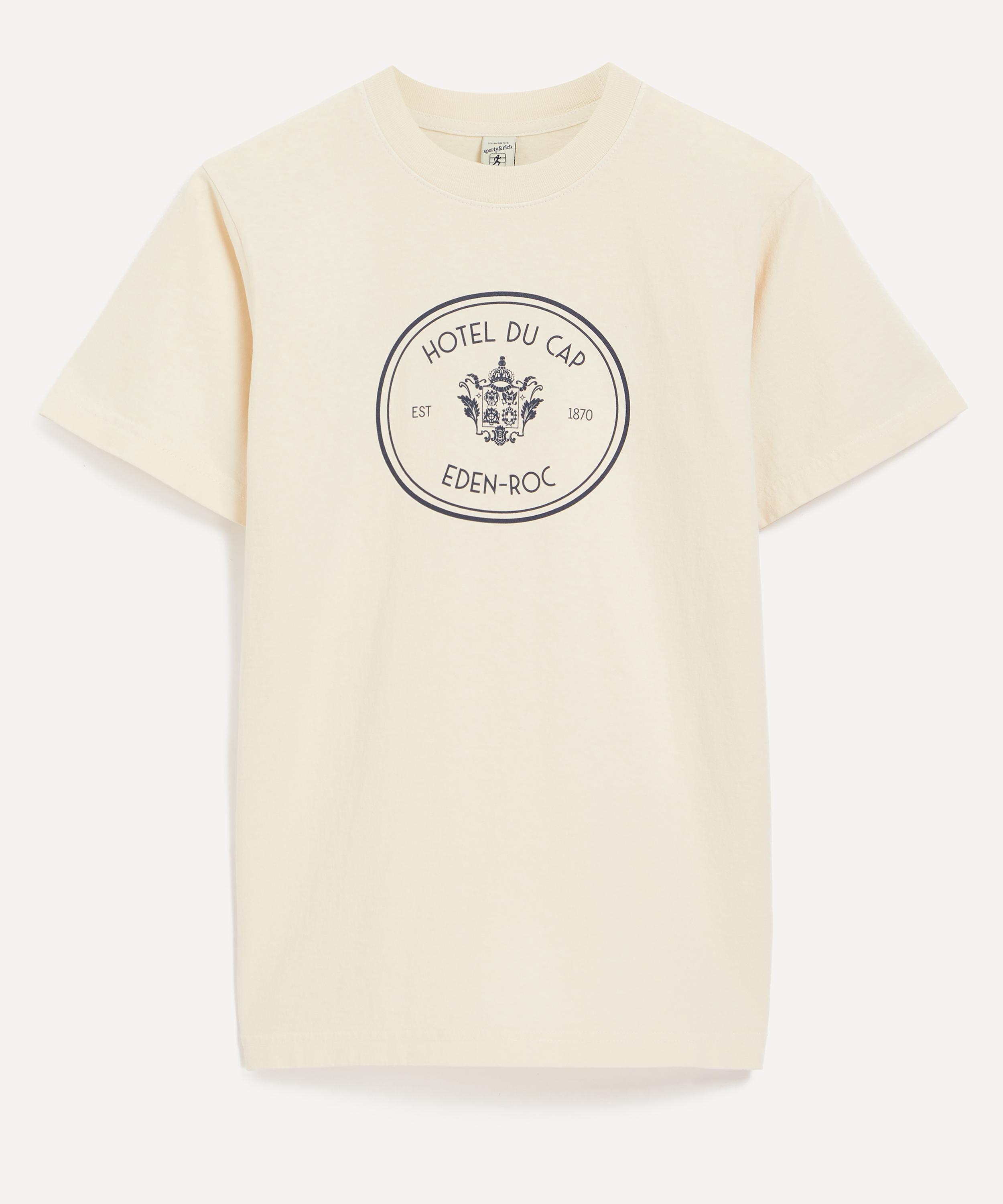 Sporty & Rich - Cream Eden Crest Kennedy T-Shirt image number 0