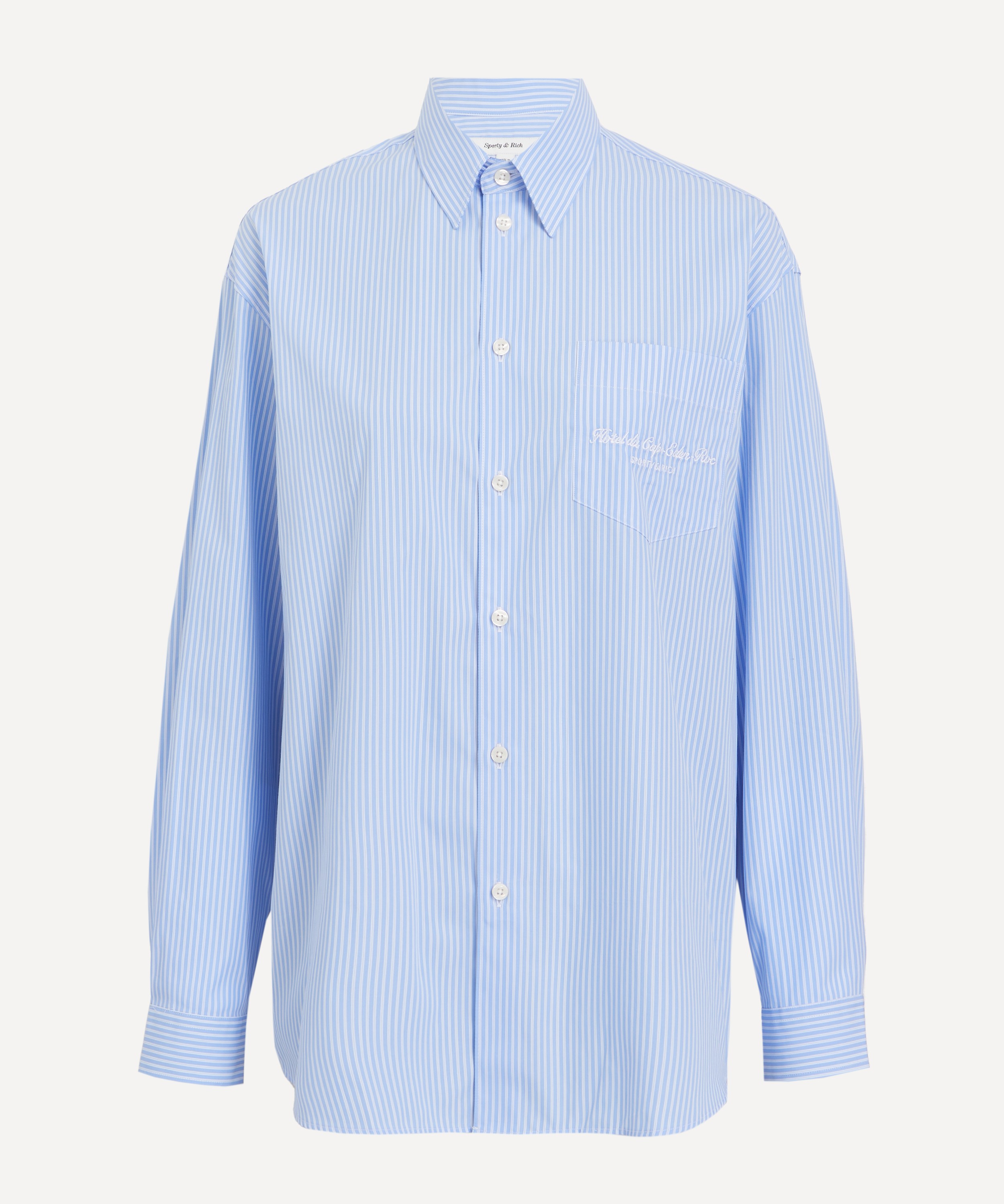 Sporty & Rich - Hotel du Cap Cursive Poplin Oversized Shirt