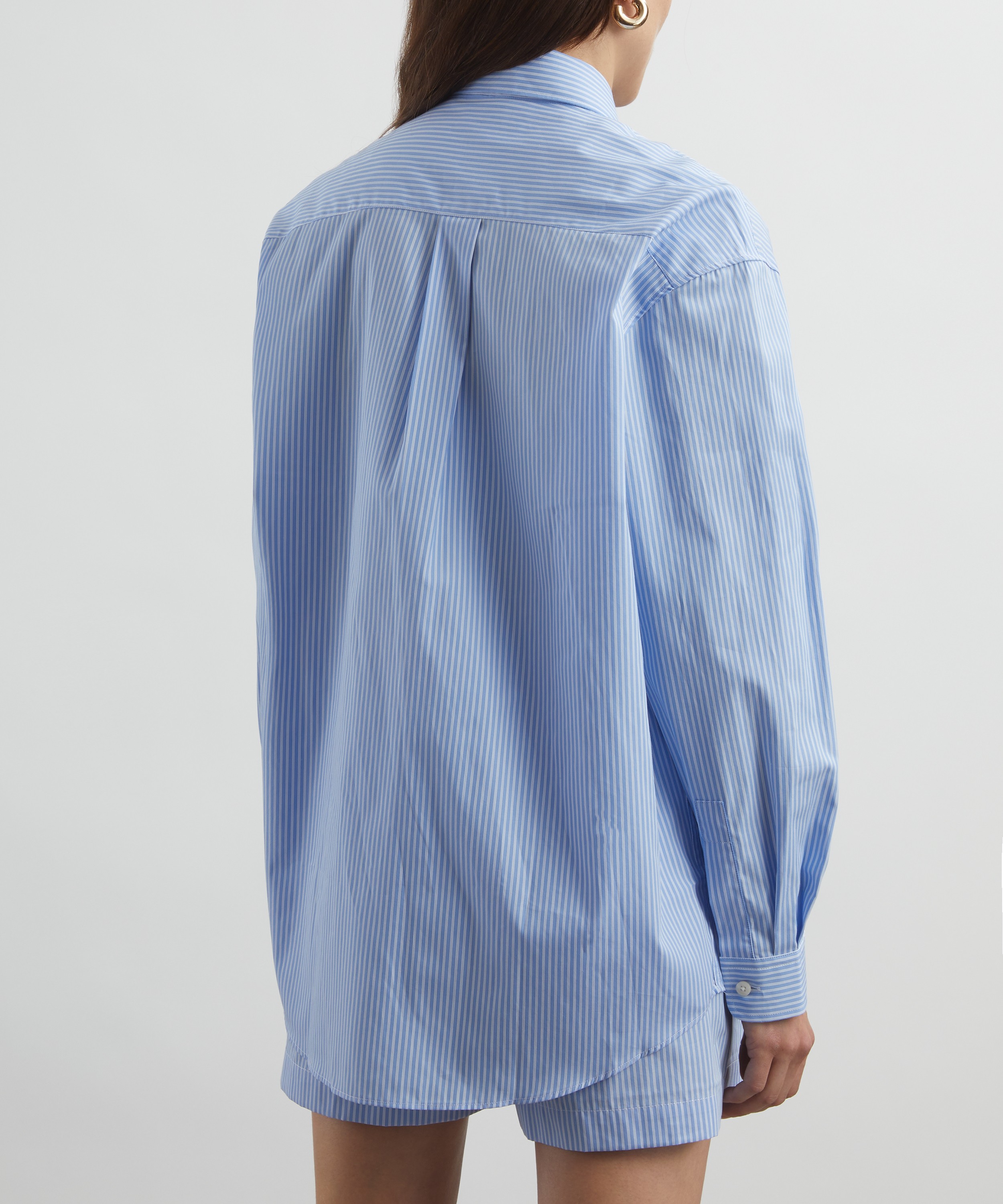 Sporty & Rich - Hotel du Cap Cursive Poplin Oversized Shirt image number 3