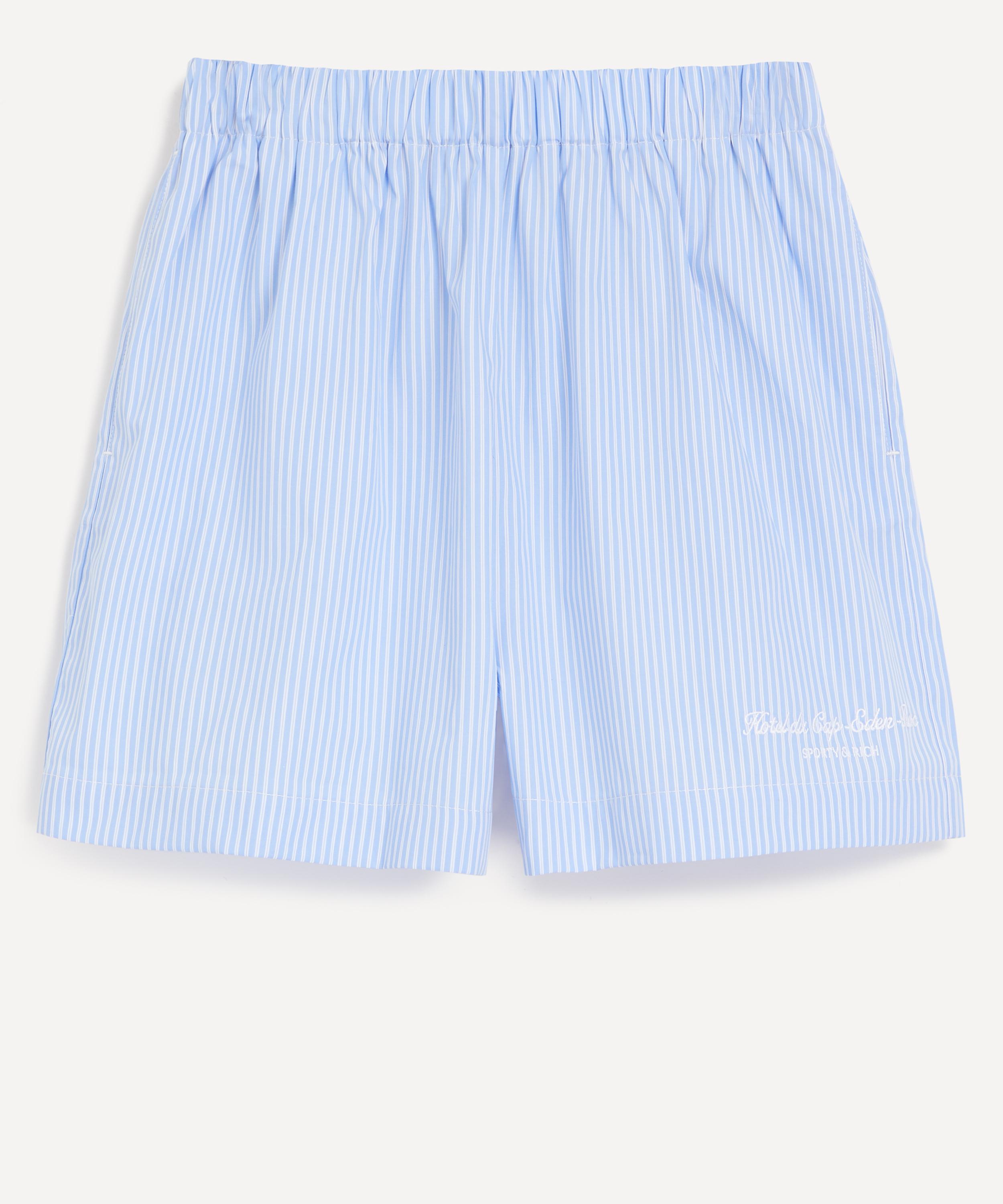 Sporty & Rich - Hotel du Cap Cursive Poplin Shorts image number 0