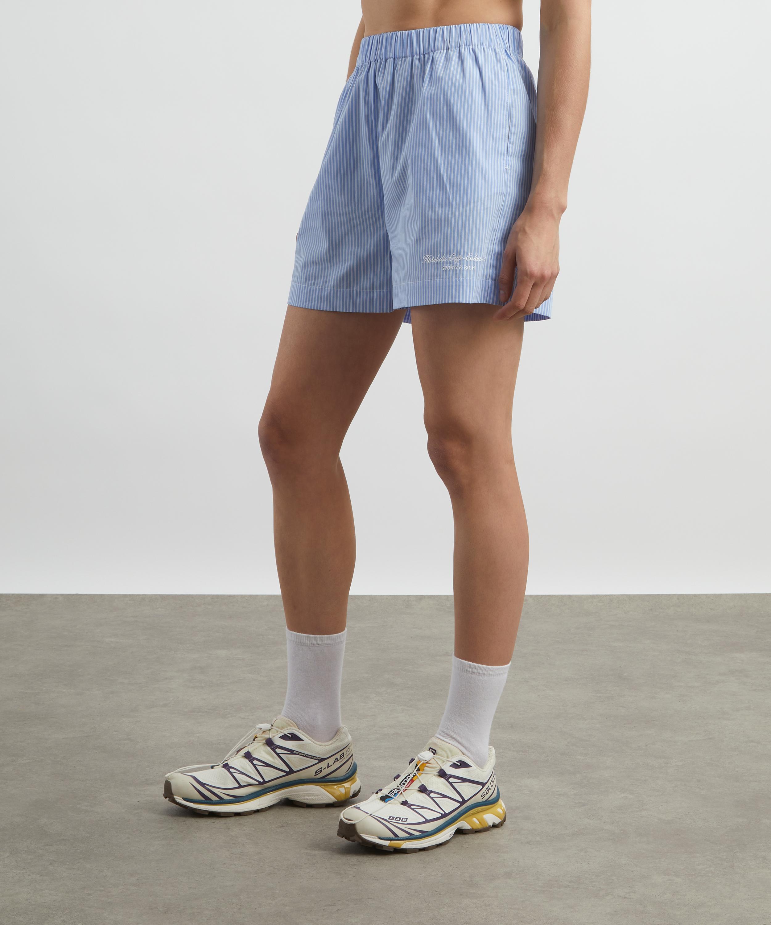 Sporty & Rich - Hotel du Cap Cursive Poplin Shorts image number 2