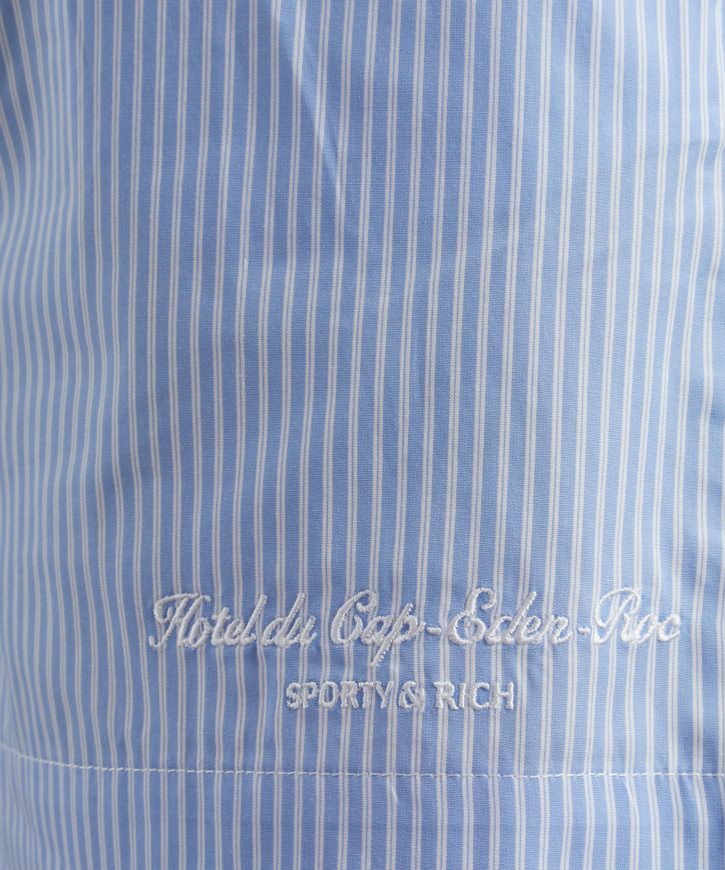 Sporty & Rich - Hotel du Cap Cursive Poplin Shorts image number 4