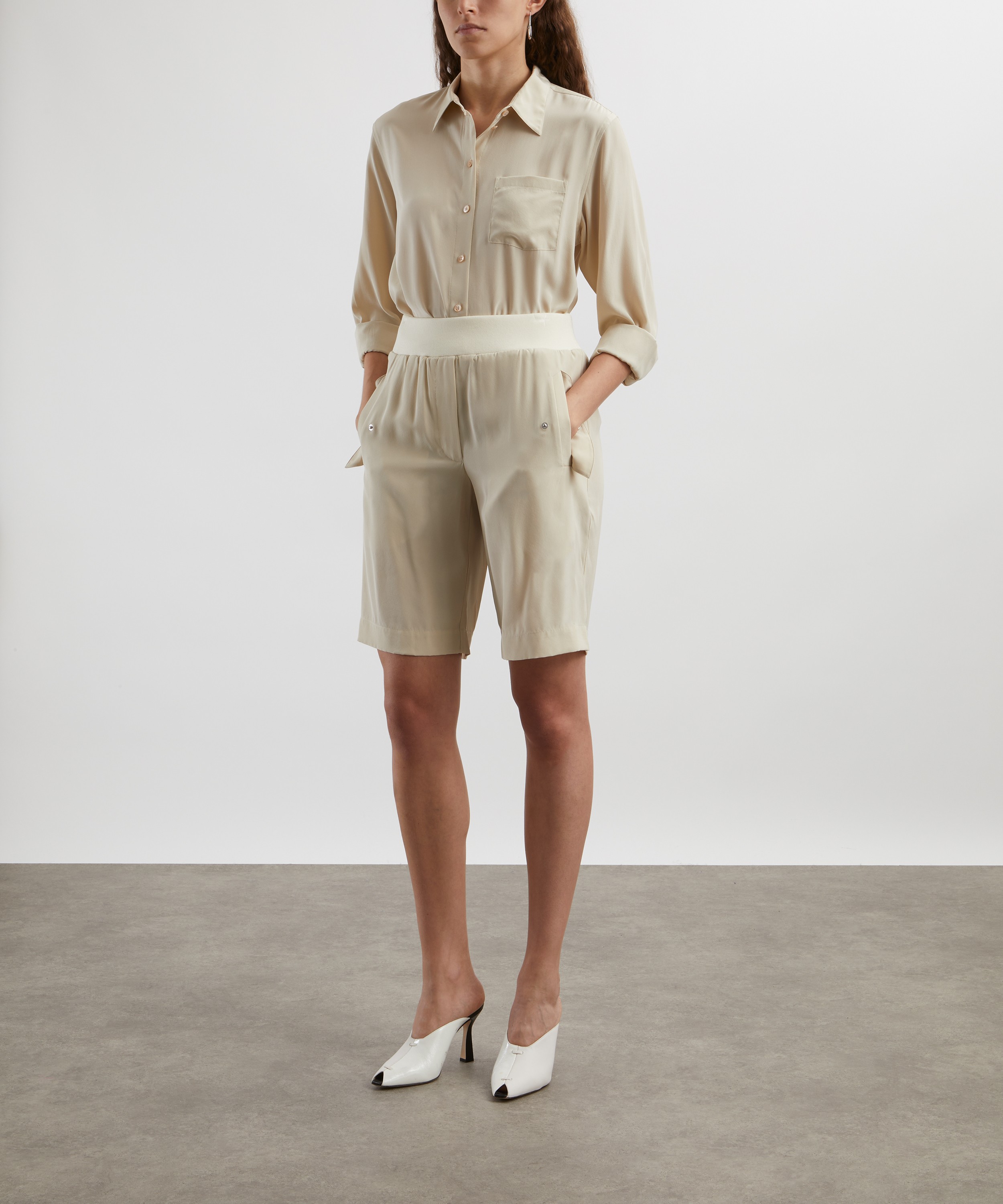 Helmut Lang - Silk Bomber Shorts image number 1