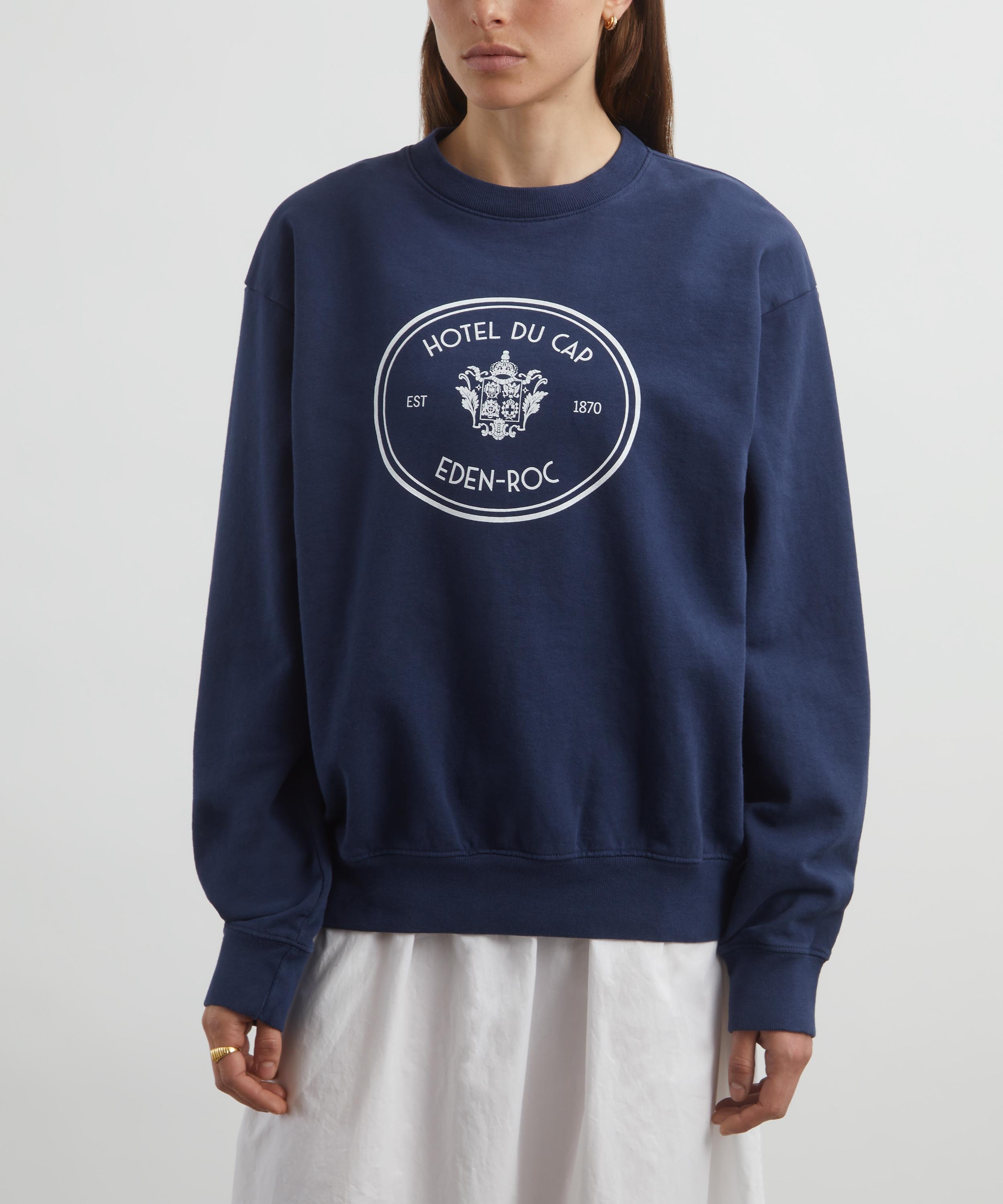 Sporty & Rich - Navy Eden Crest Kennedy Crew-Neck Sweatshirt image number 2