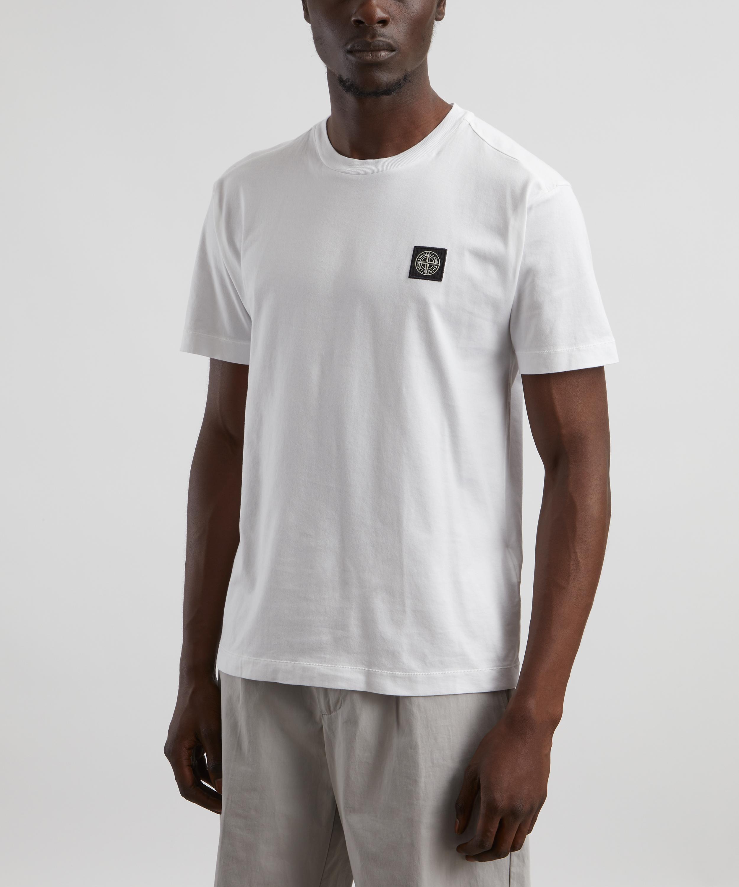 Stone Island - Logo-Appliquéd White Cotton Jersey T-Shirt image number 2