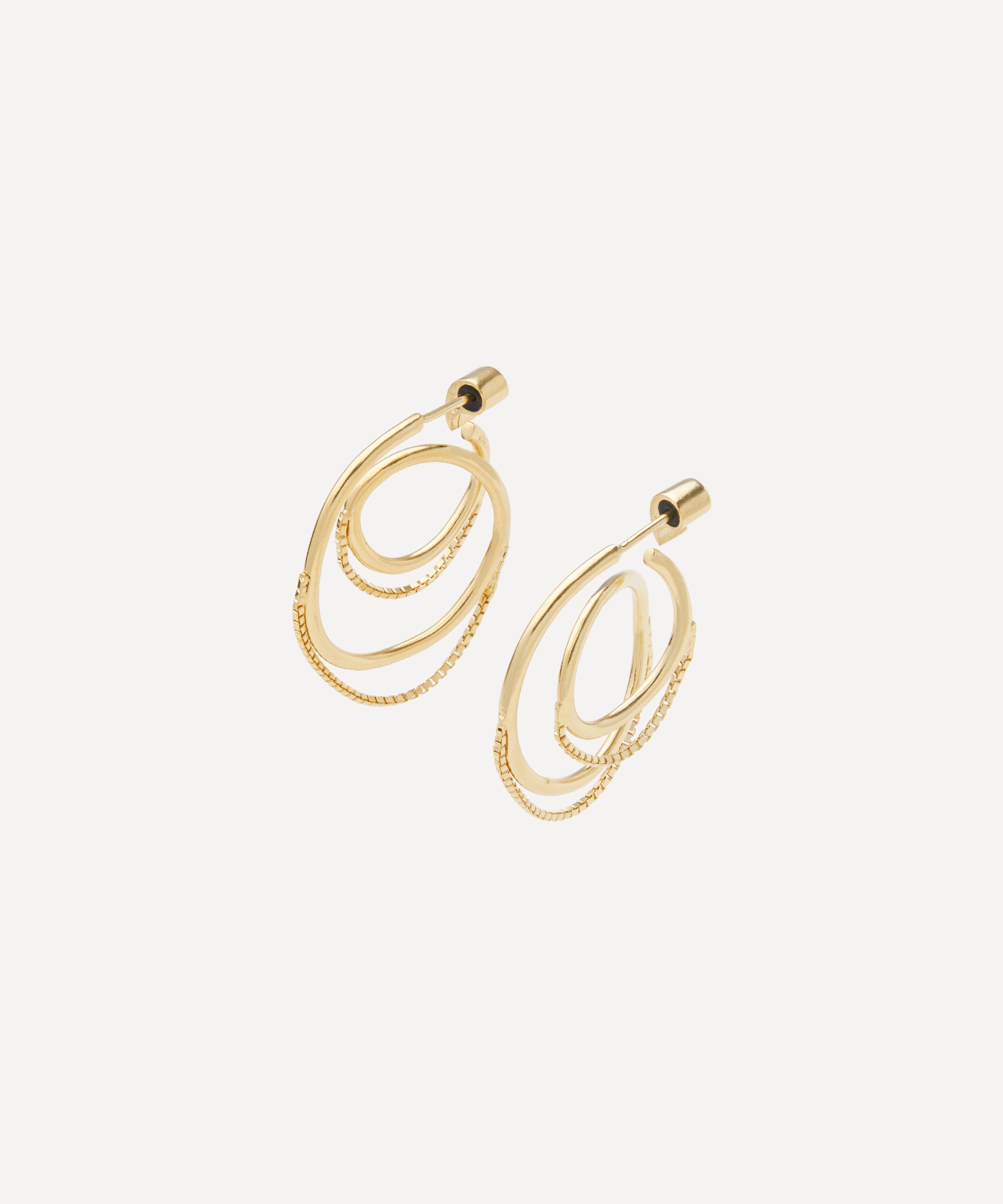 Maggoosh - Gold-Plated Spiral Hoop Earrings image number 0