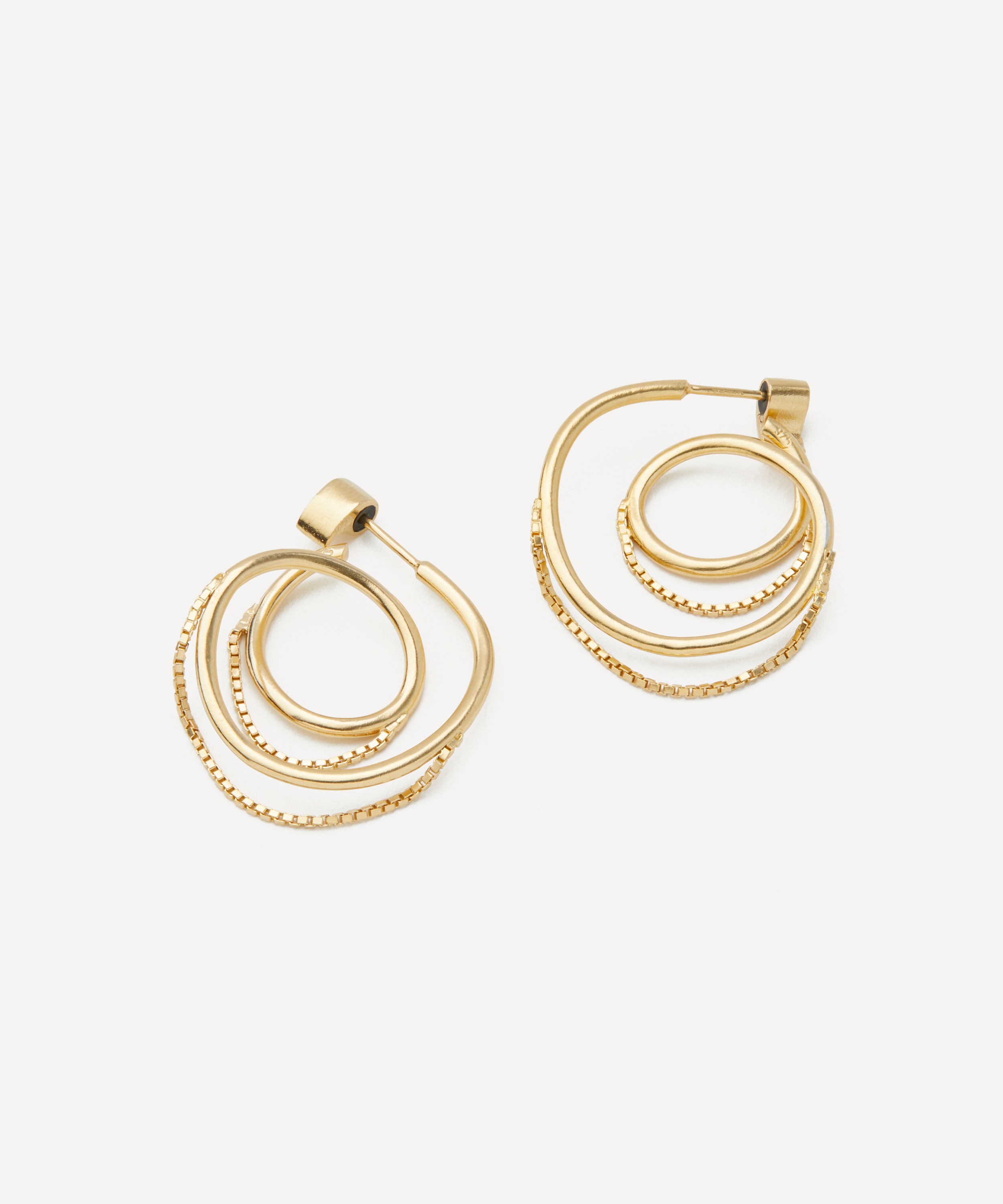 Maggoosh - Gold-Plated Spiral Hoop Earrings image number 1