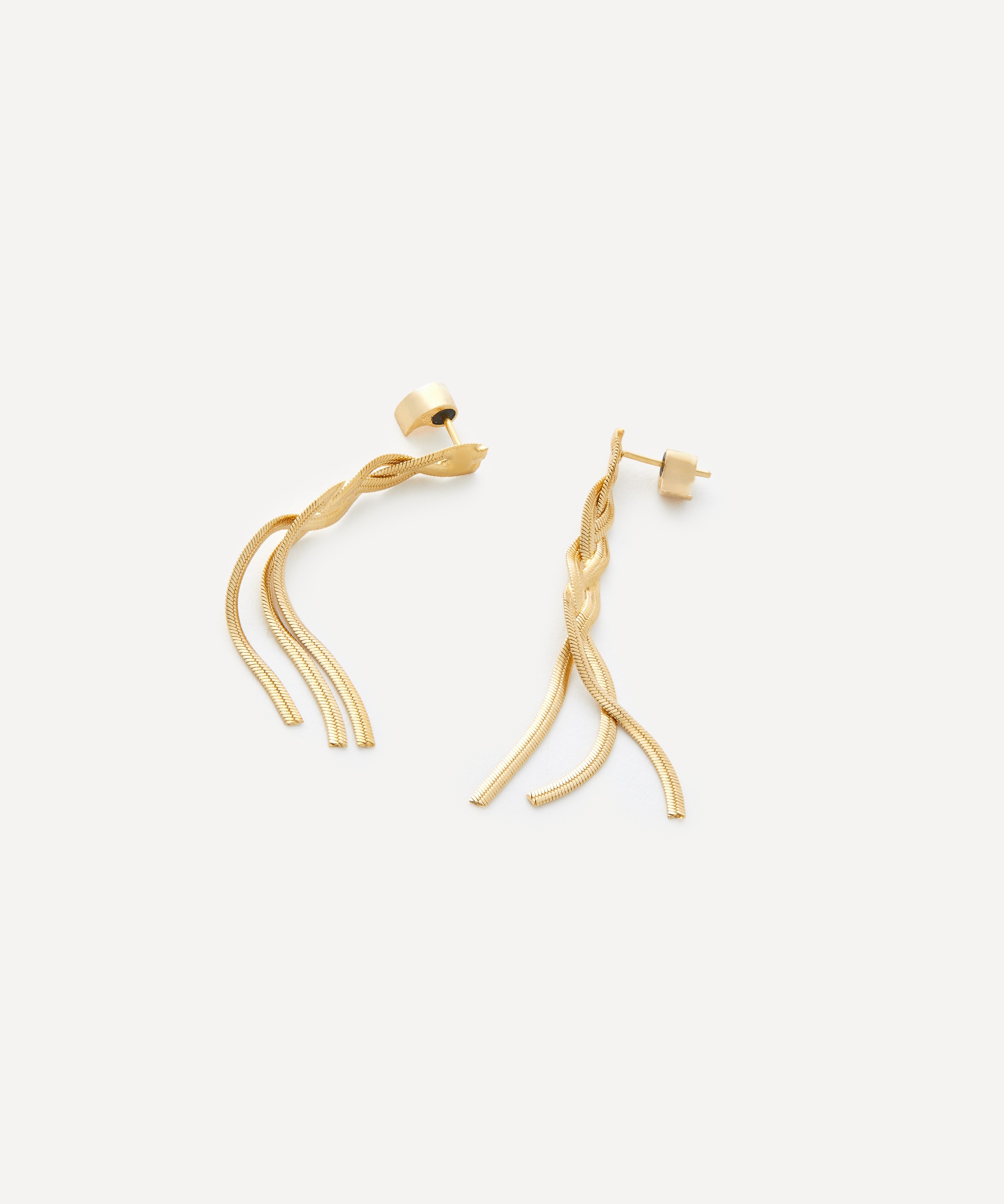 Maggoosh - 18ct Gold-Plated Liquid Braid Drop Earrings image number 1