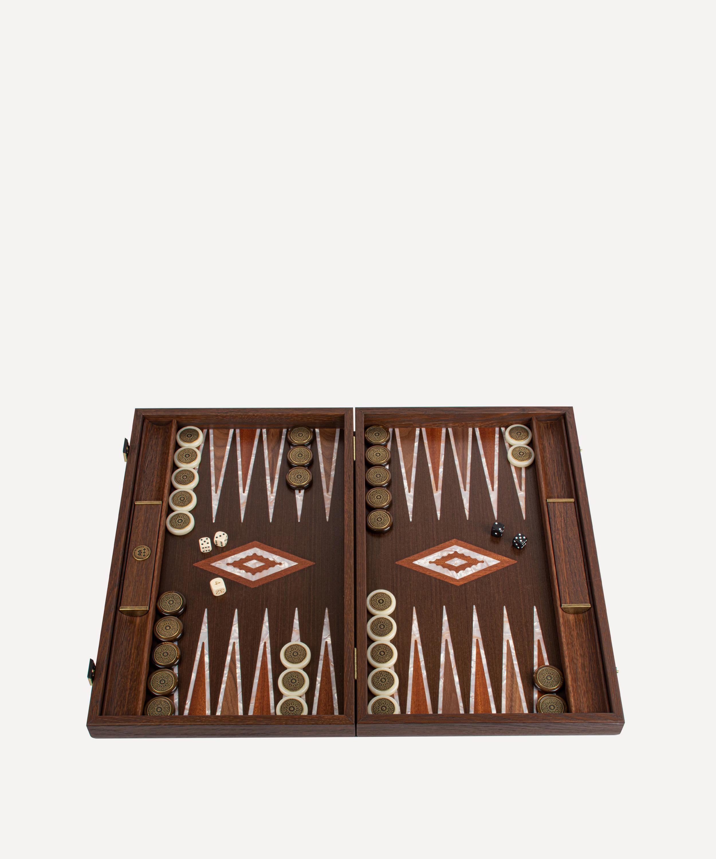 Manopoulos - Handcrafted Natural Burl Backgammon Set