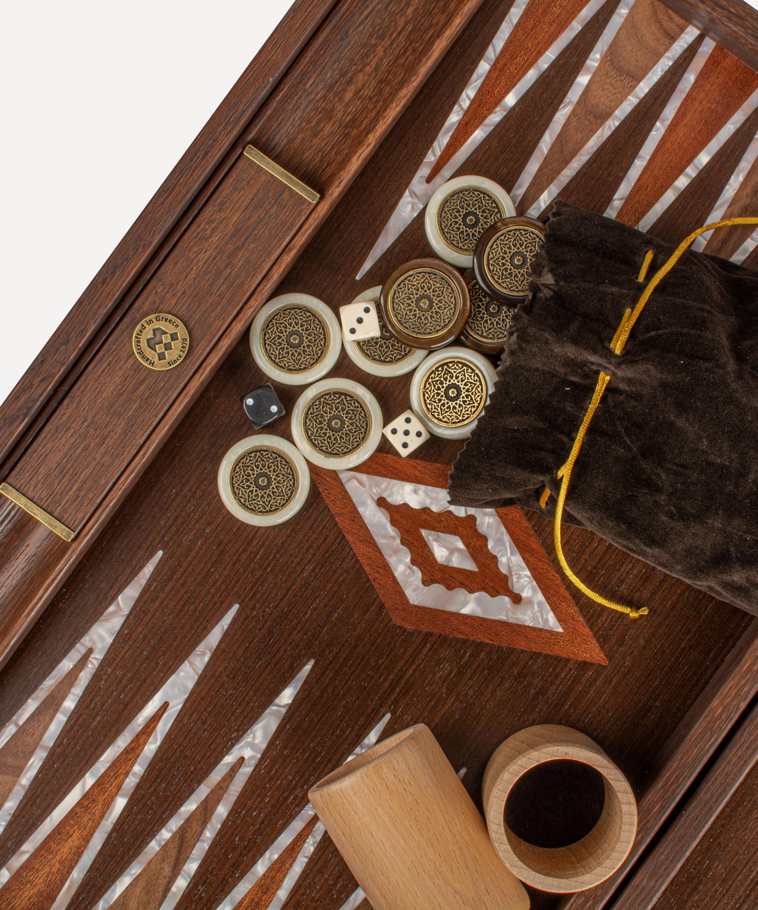 Manopoulos - Handcrafted Natural Burl Backgammon Set image number 2